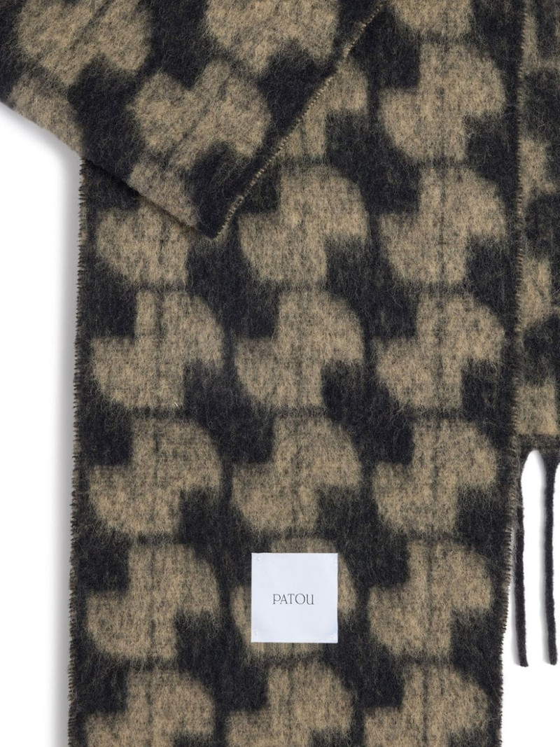 PATOU logo-patch alpaca scarf outlook