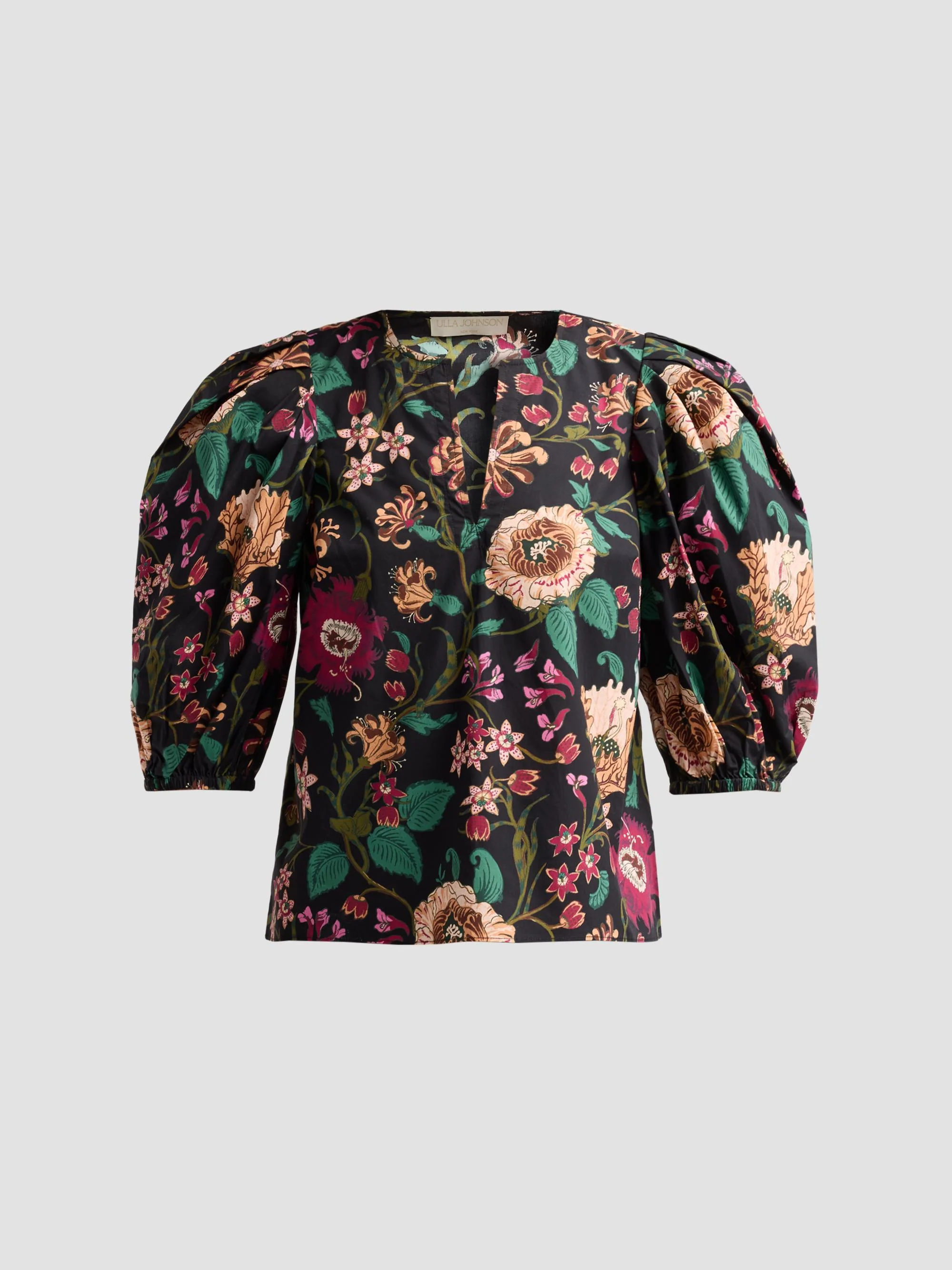 Women's Florielle Floral Print Cotton Top - Dahlia - 1
