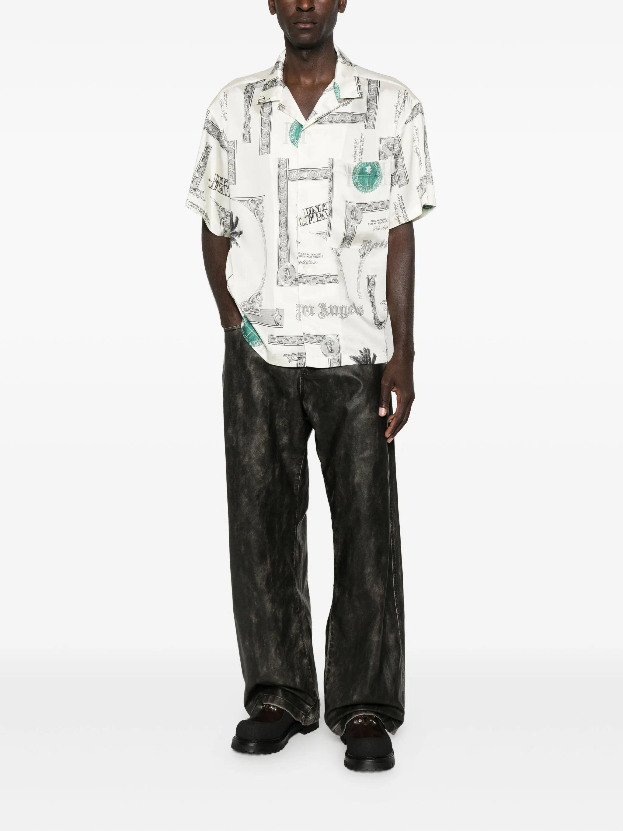 Palm Angels Curved Logo Coated Trousers - 4