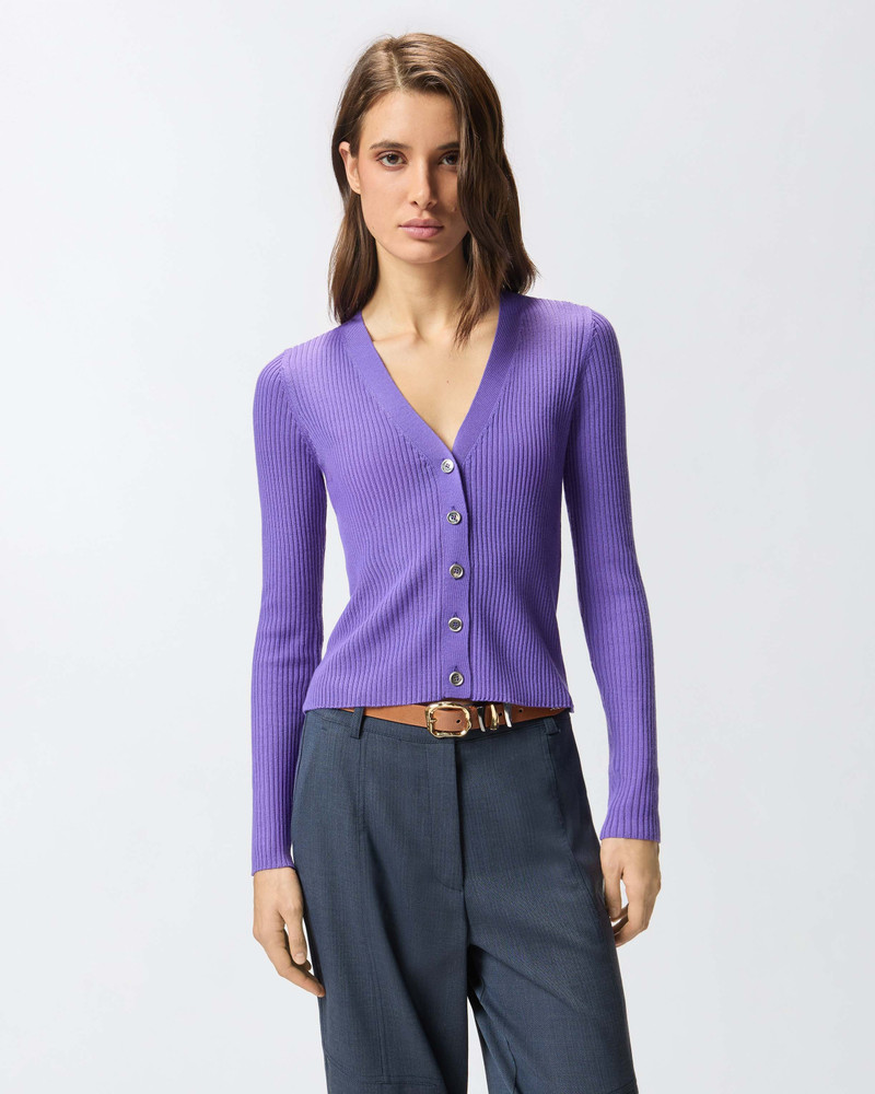 RIB-KNIT CARDIGAN WITH LOVE BIRDS LOGO 3