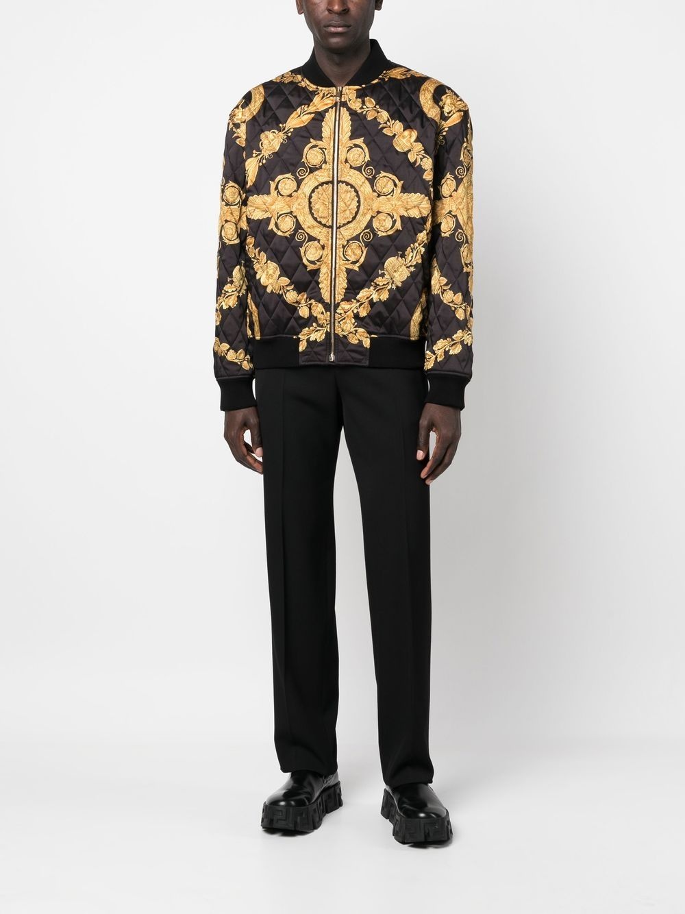 Maschera Baroque-print quilted bomber jacket - 2