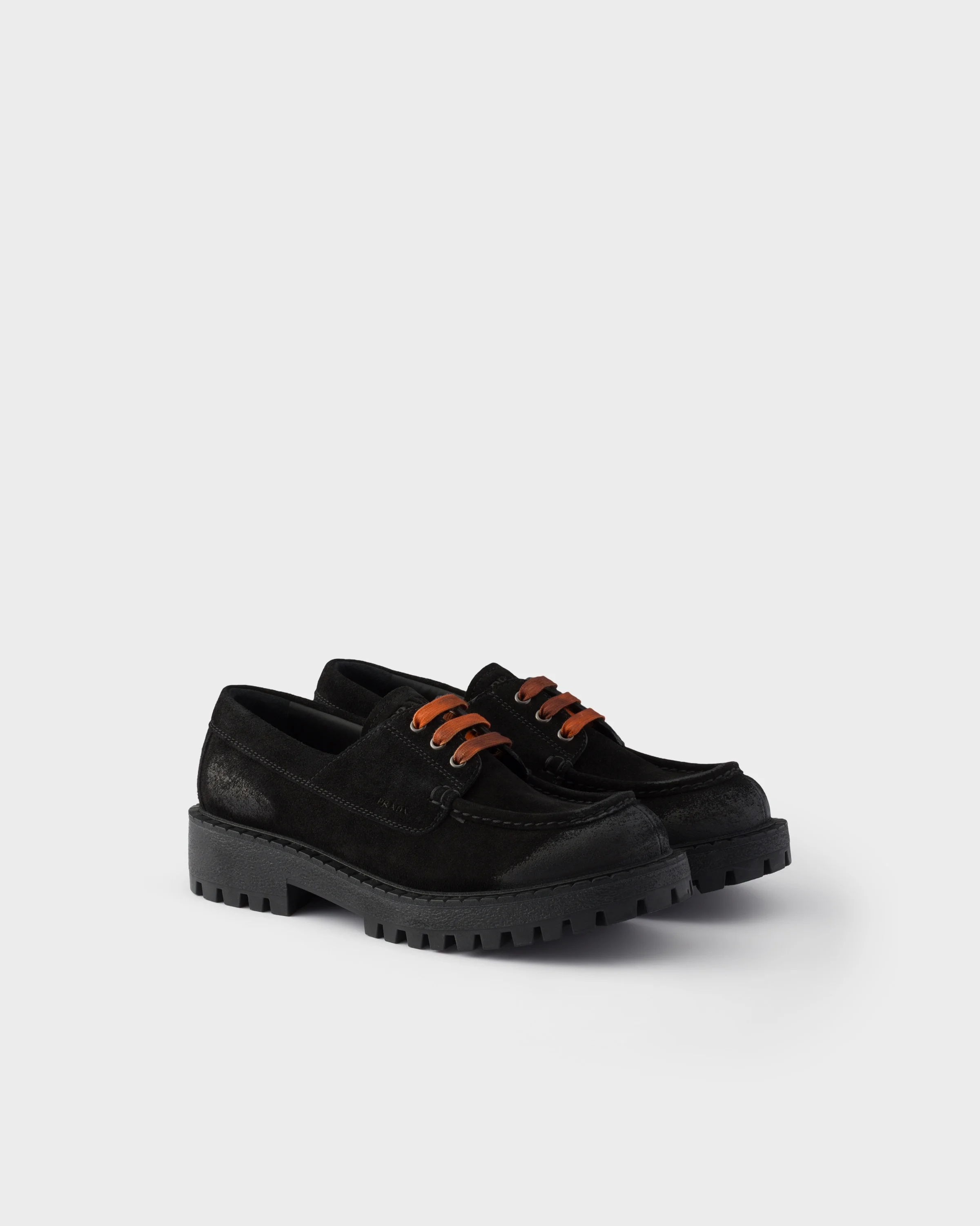 Waxed suede lace-up shoes - 1