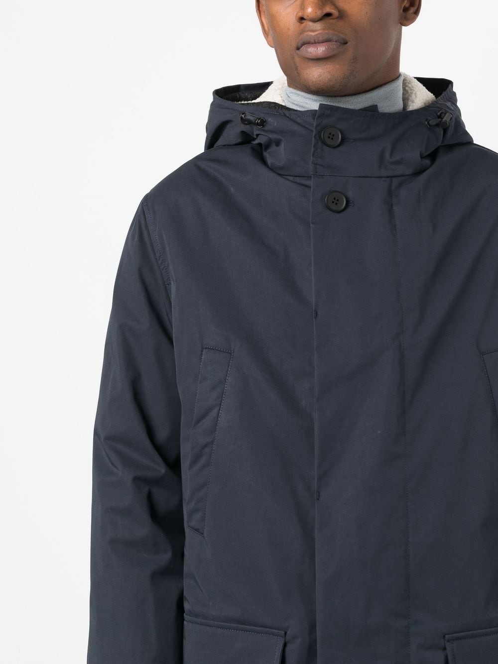 shearling-lined hooded parka - 5