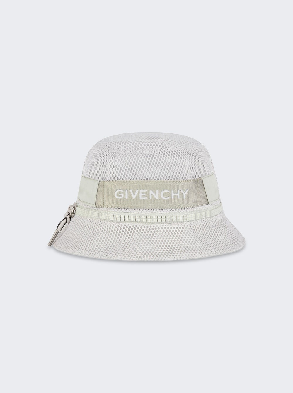 Mesh Zip Bucket Hat Light Grey - 1