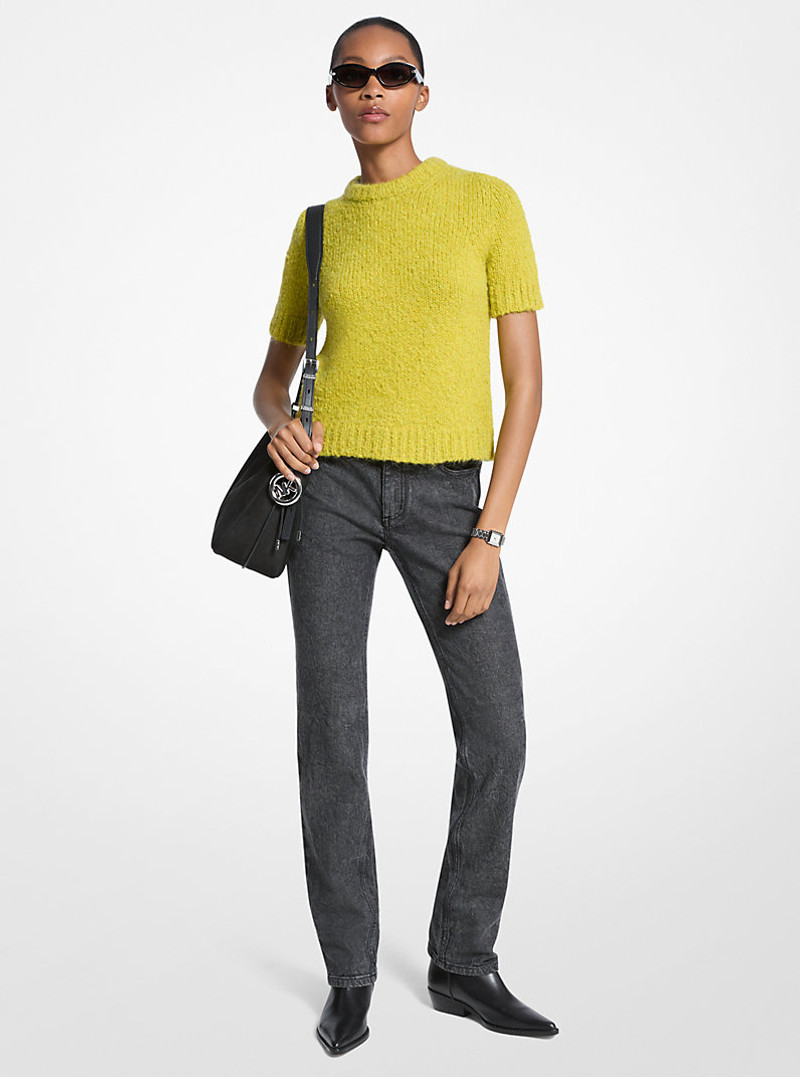 Knit Short-Sleeve Sweater 1