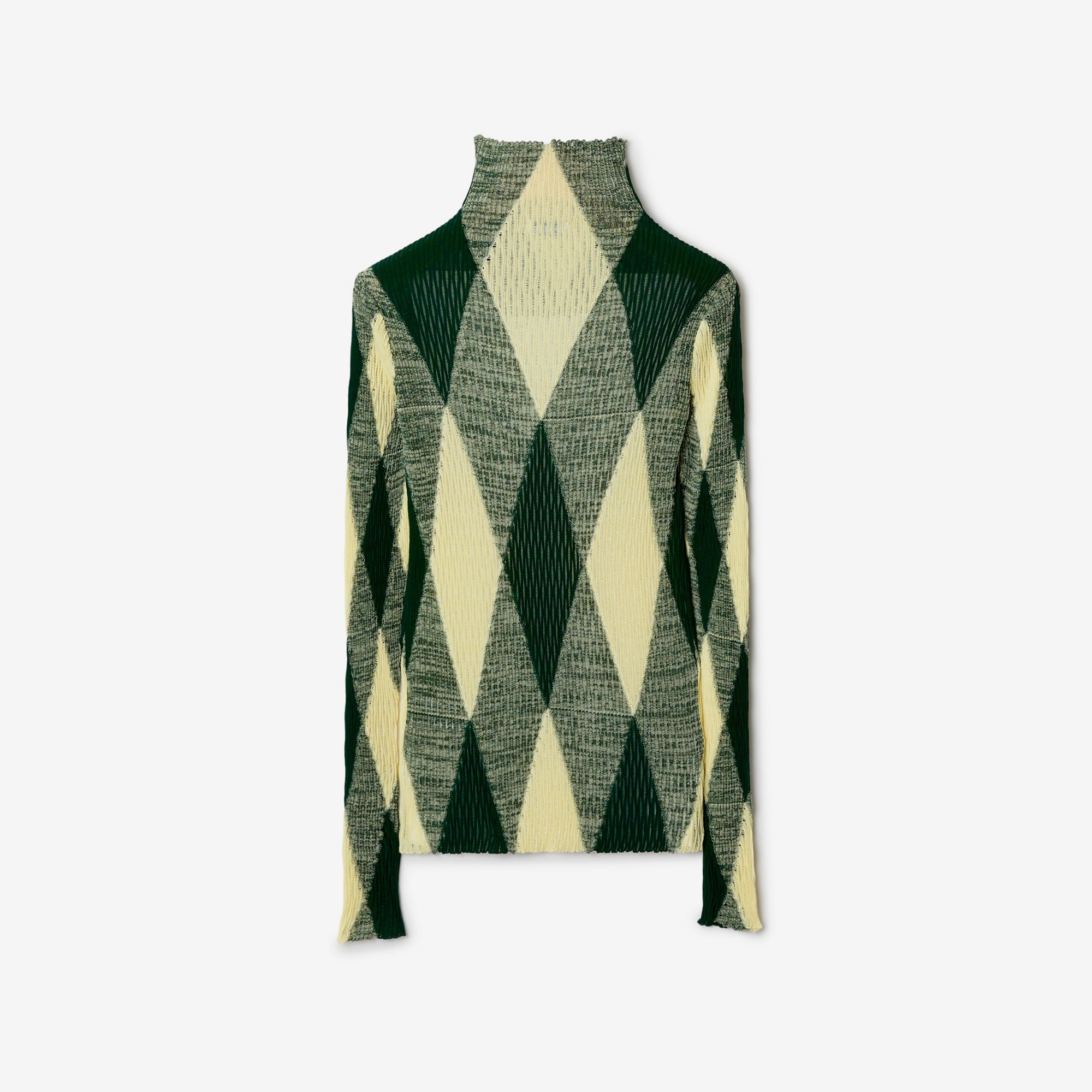 Argyle Cotton Silk Sweater - 5