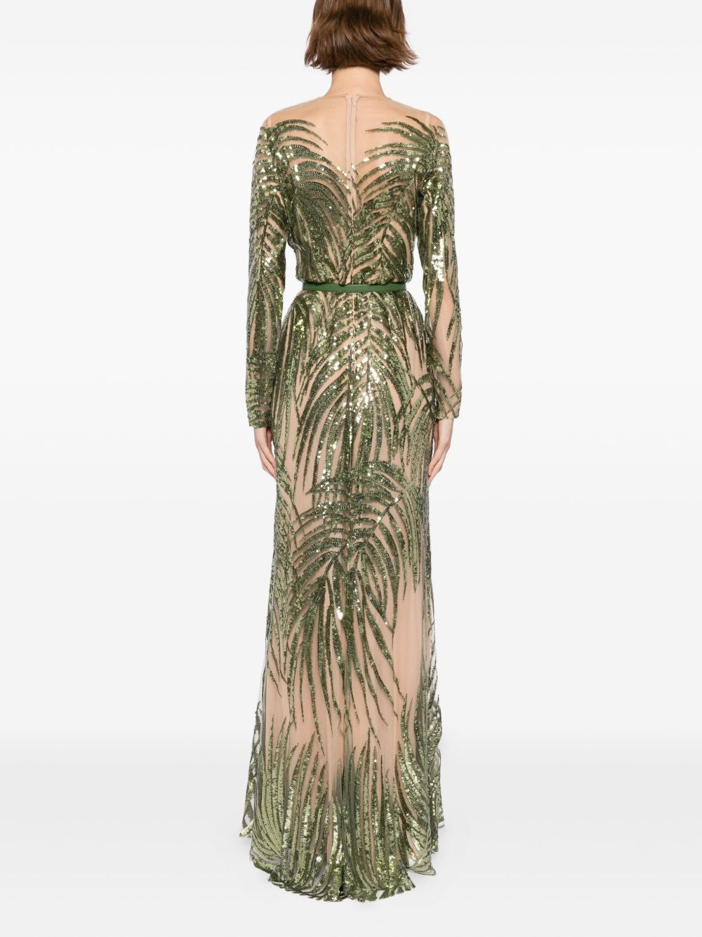embroidered tulle long dress - 4