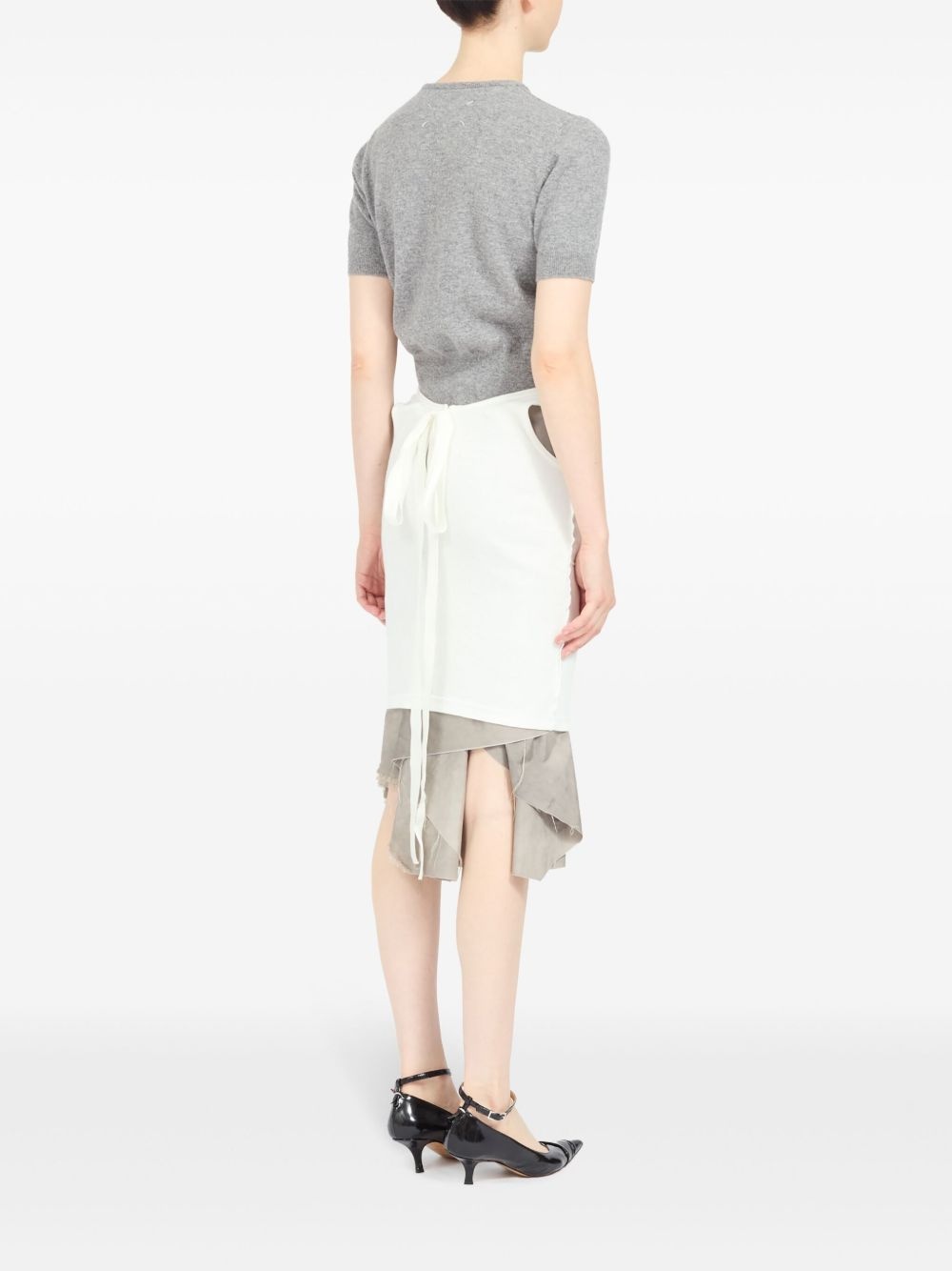 layered knee-length skirt - 4