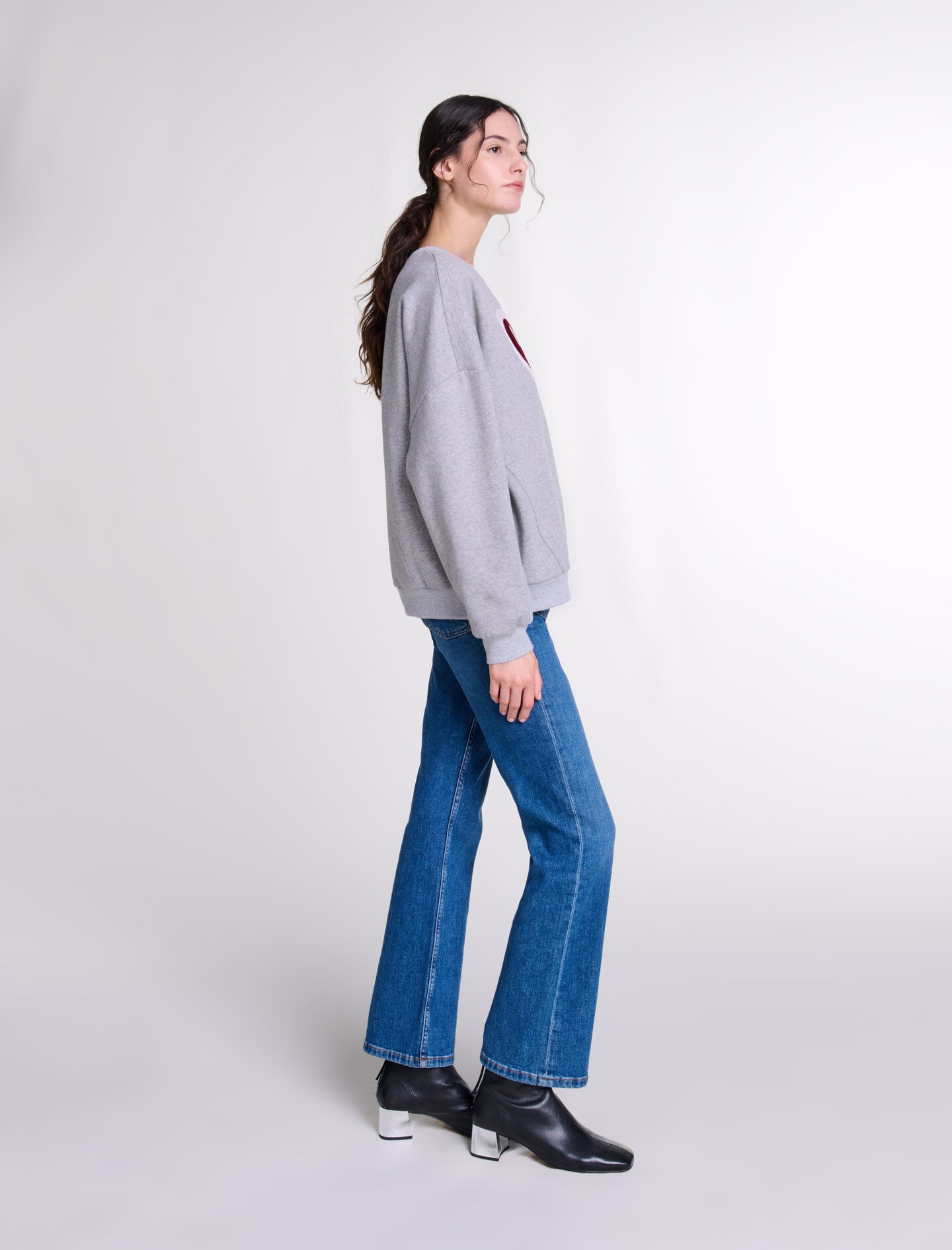 Paris heart patch sweatshirt - 3