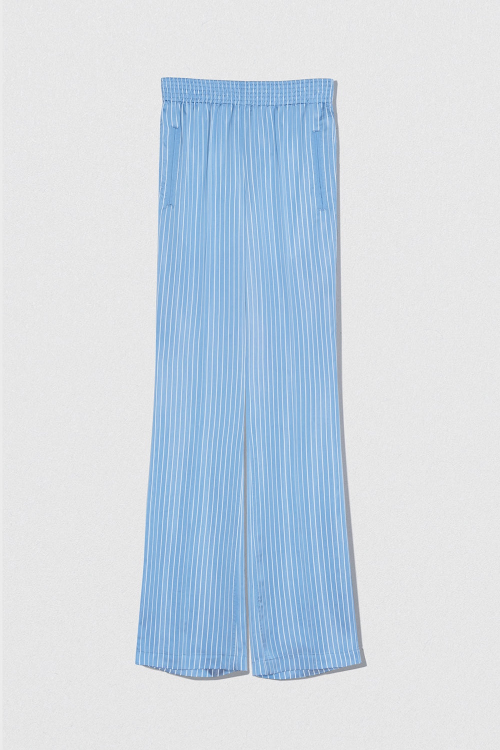SATIN PIN STRIPE TROUSER BLUE AND WHITE VISCOSE BLEND - 1