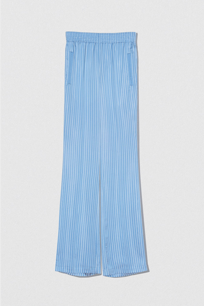 SATIN PIN STRIPE TROUSER BLUE AND WHITE VISCOSE BLEND 1