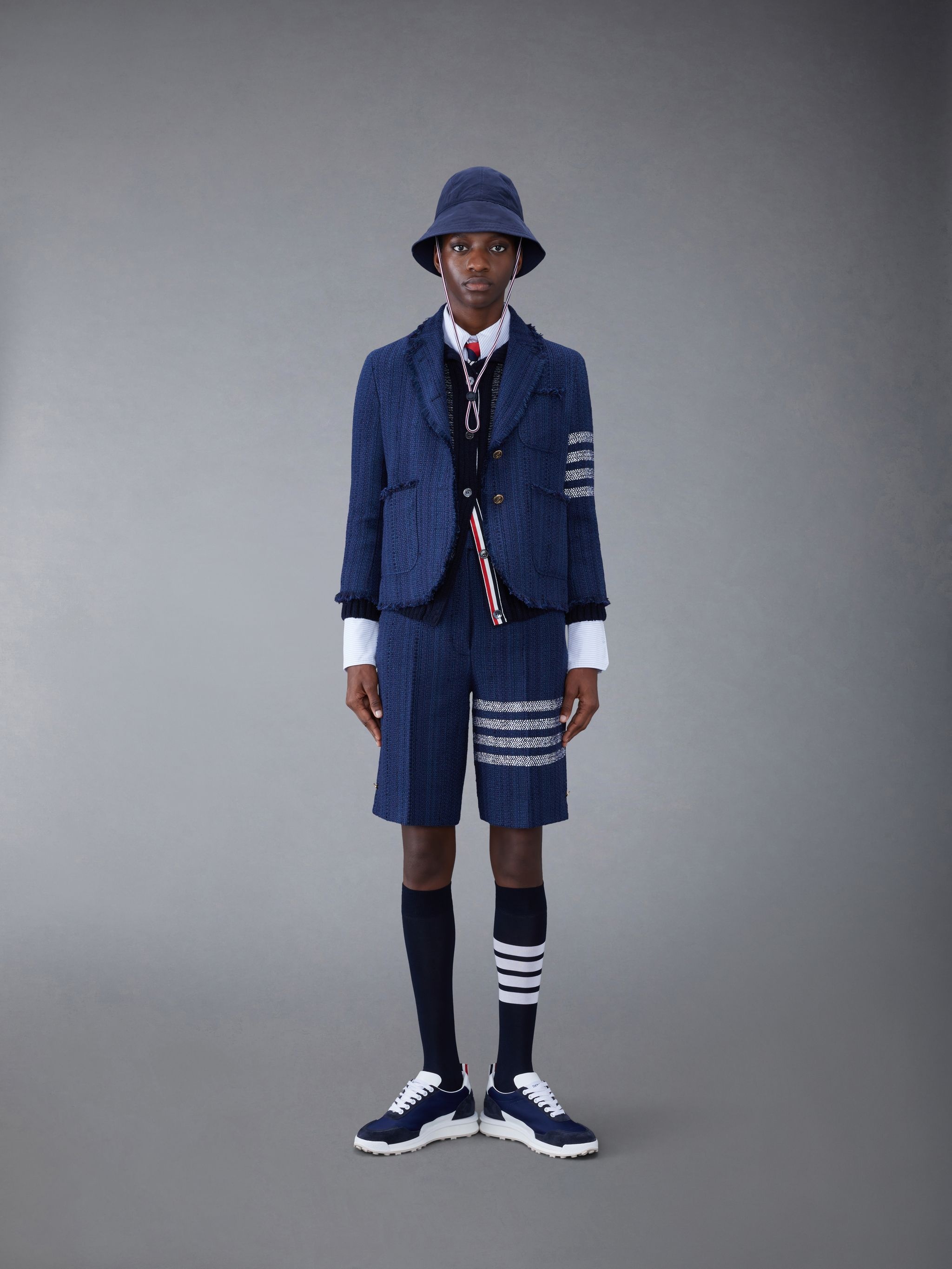 Thom Browne Stripe Oxford 4-Bar Oversized Shirt | REVERSIBLE