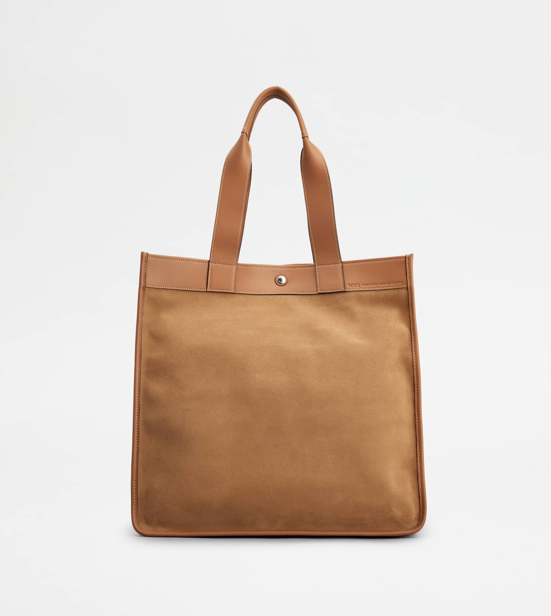 TOTE SHOPPING BAG IN SUEDE MEDIUM - BROWN - 1