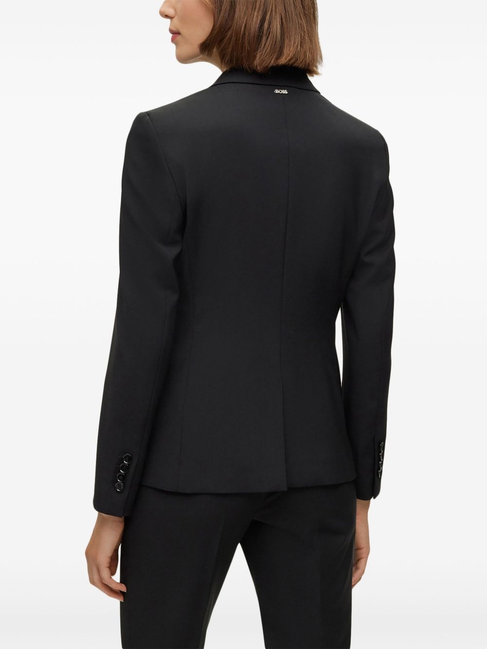 notched-lapel wool blazer - 6