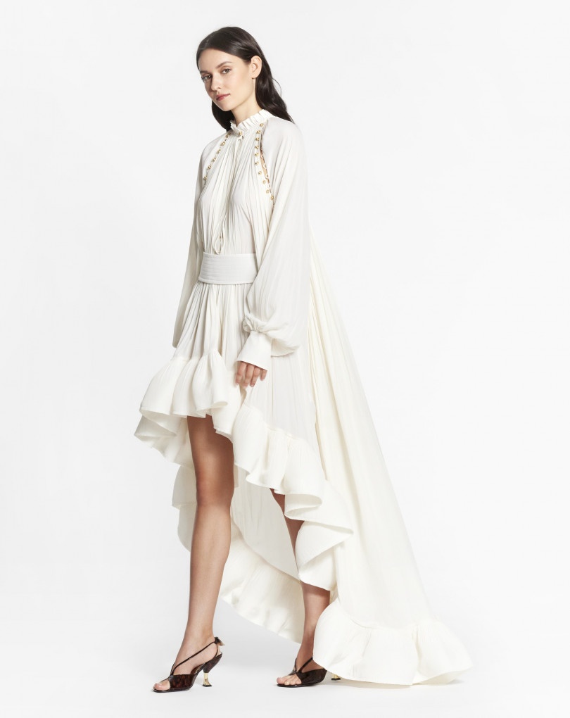 ASYMMETRICAL CHARMEUSE DRESS - 3