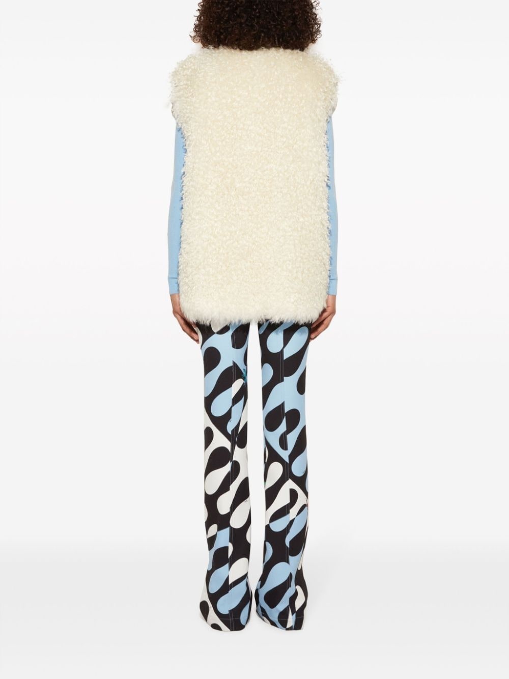 Iride-print faux-shearling gilet - 4