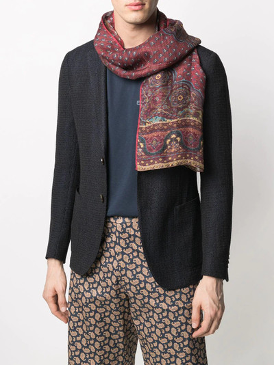 Etro paisley-print linen-blend scarf outlook