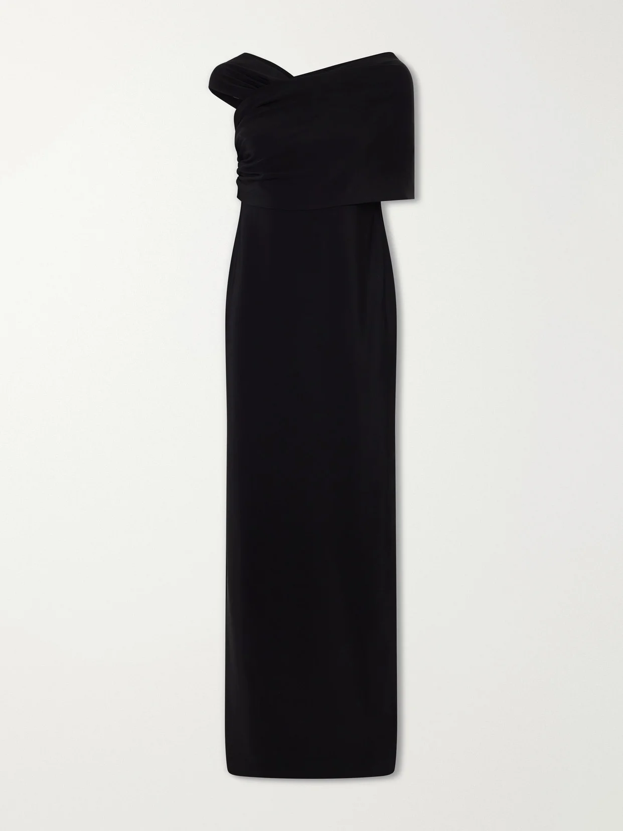 Draped Asymmetric Cady Gown - 1