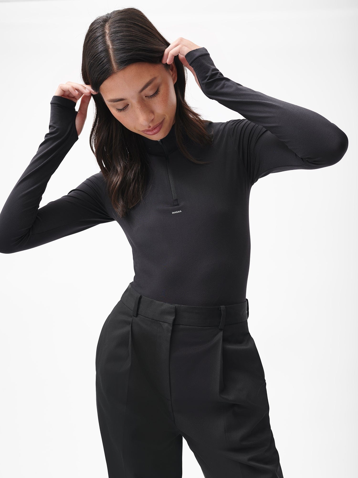 Women's Organic Cotton Tailored Trousers - Black - 5