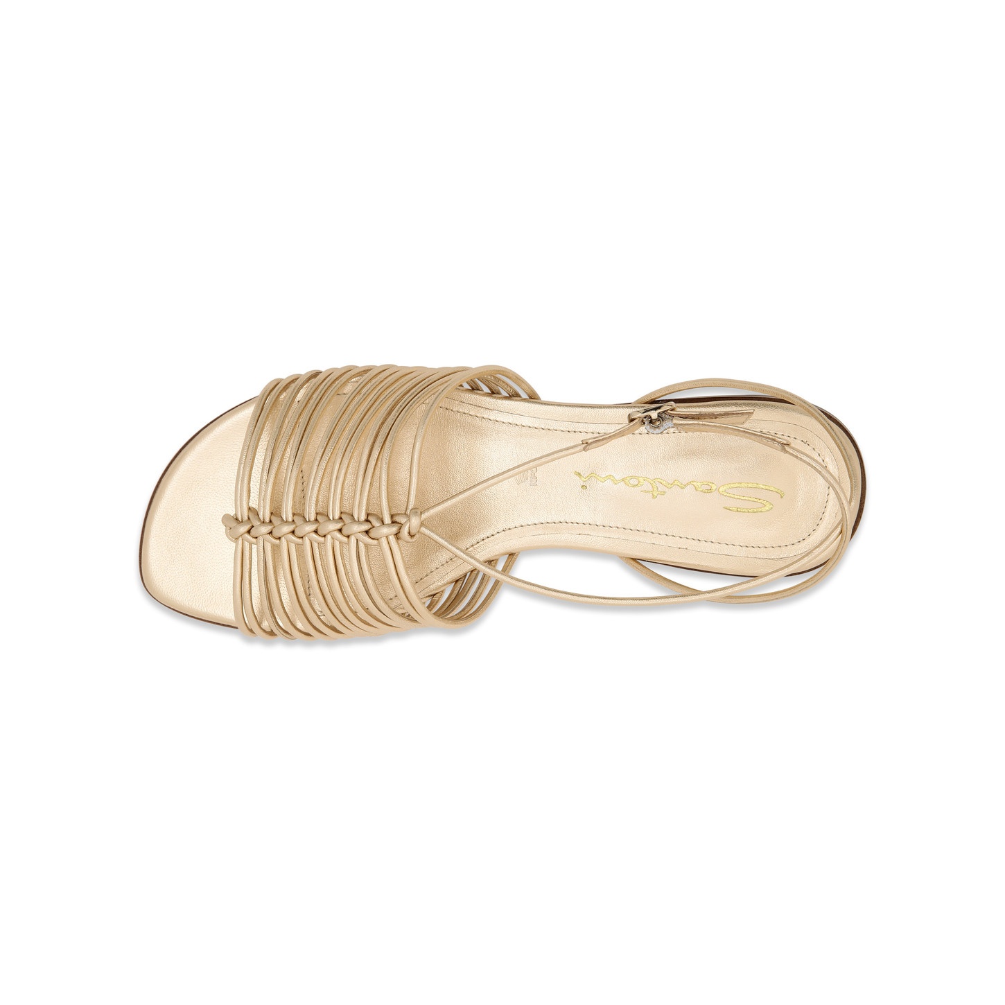 Women's gold leather sandal - 4