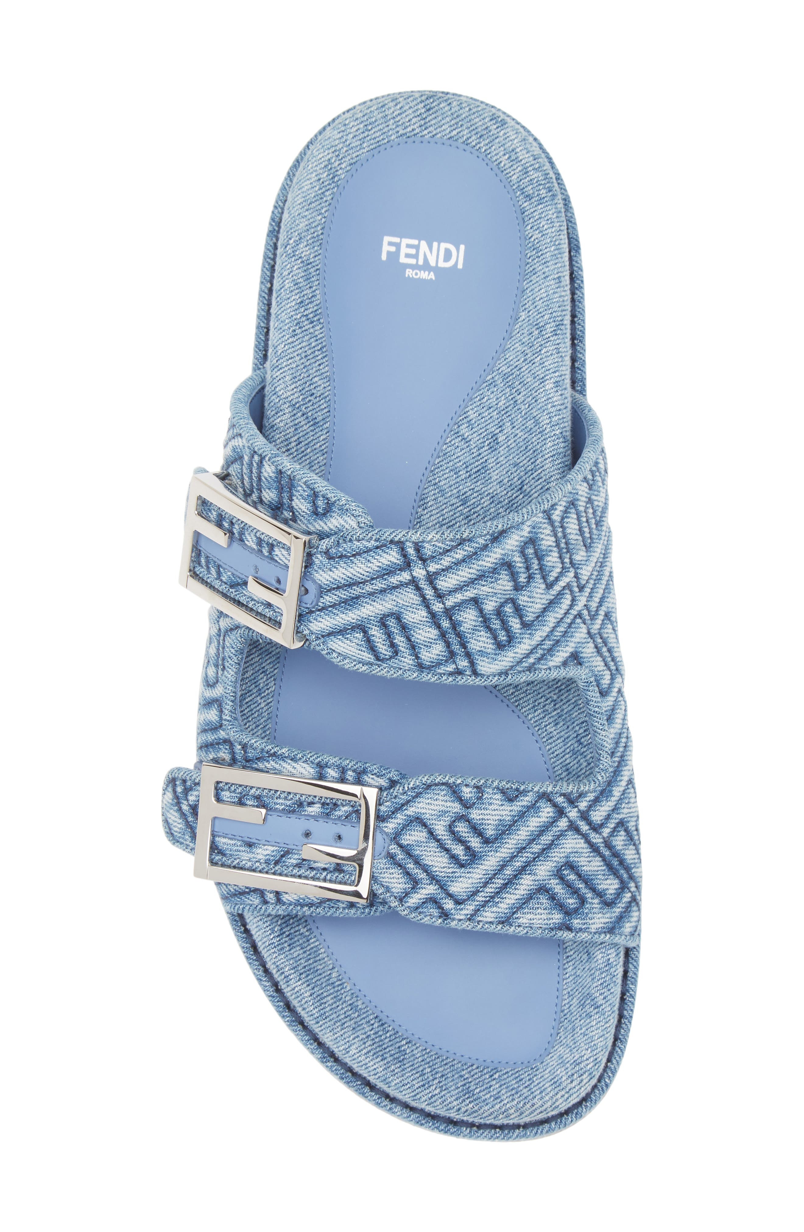 Fendi Feel Double Band Sandal in Blue at Nordstrom - 5