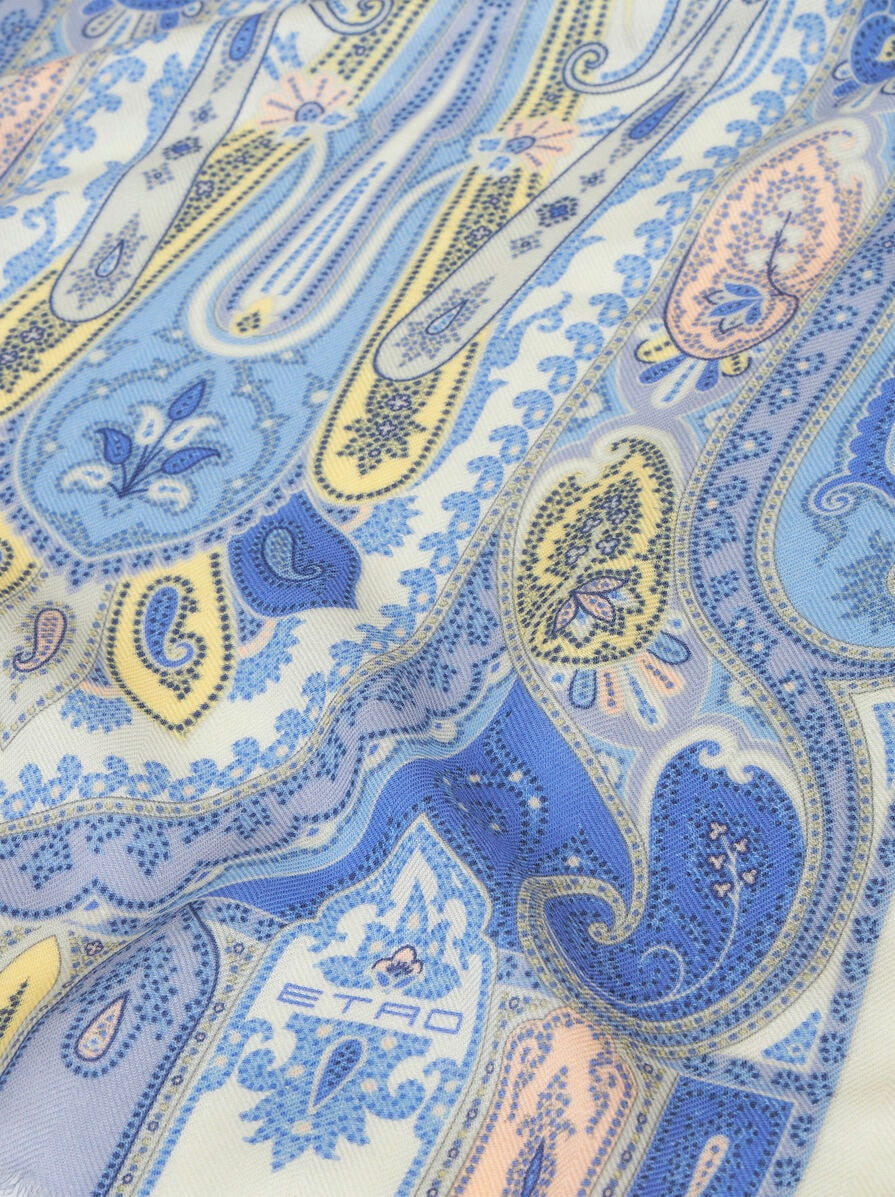 PAISLEY SILK AND CASHMERE SCARF - 3