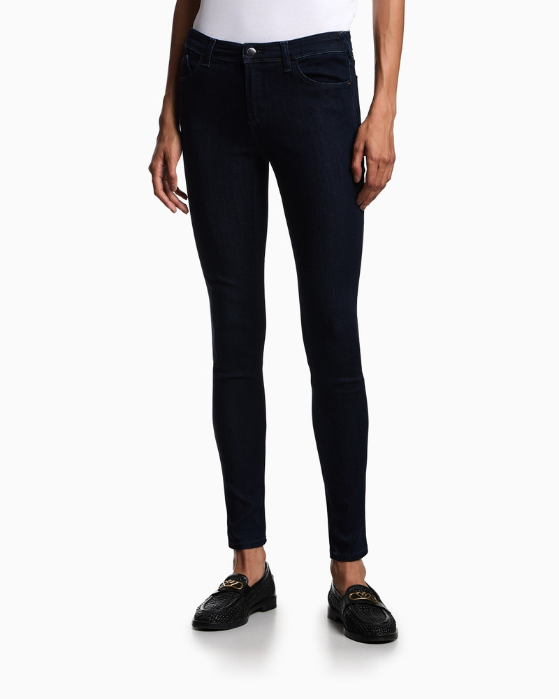 EMPORIO ARMANI J28 High-waisted super-skinny leg jeans in a viscose-blend denim outlook