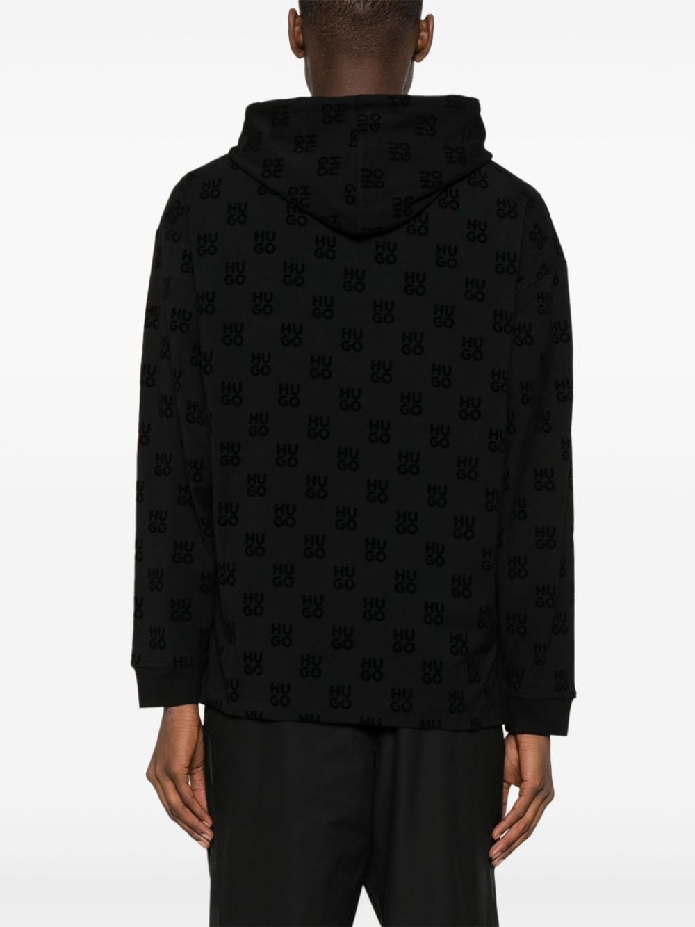 logo-jacquard long-sleeve hoodie - 4