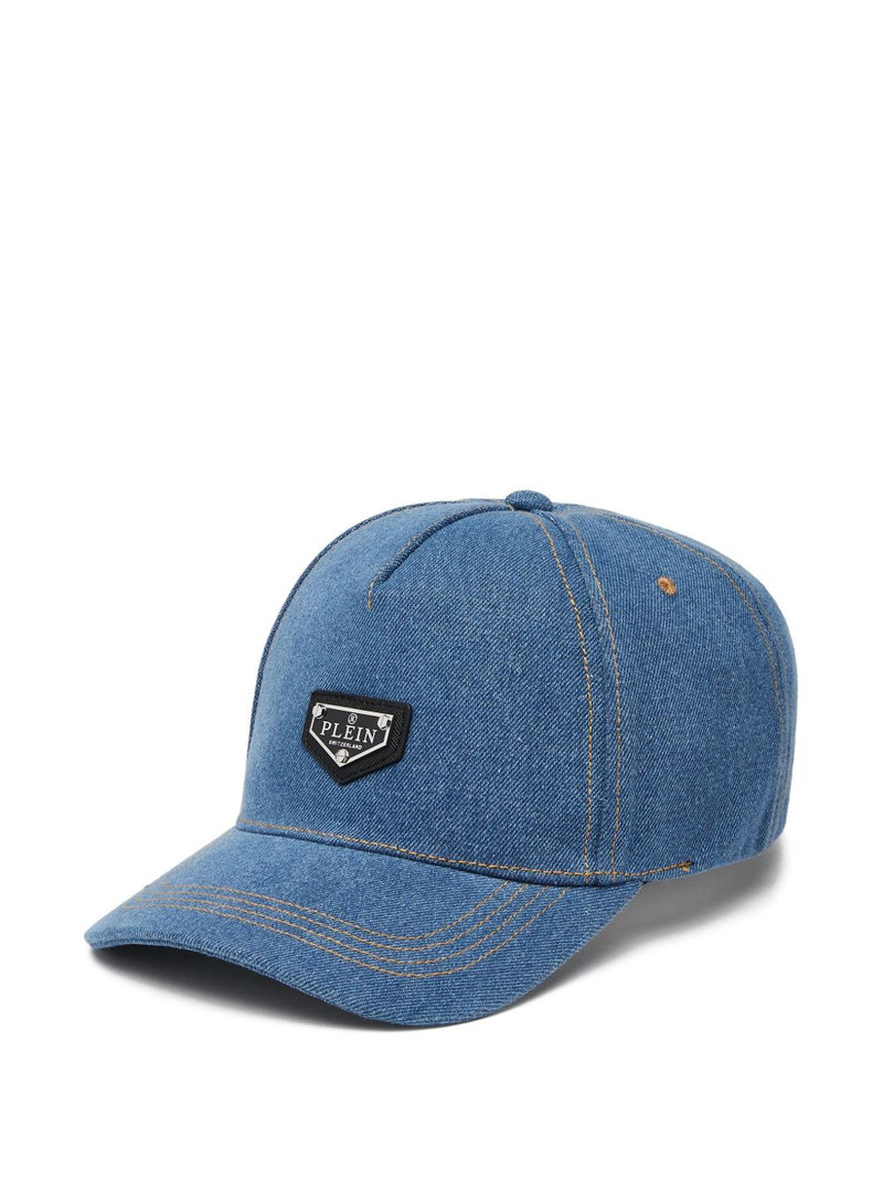 denim plaque baseball cap 1
