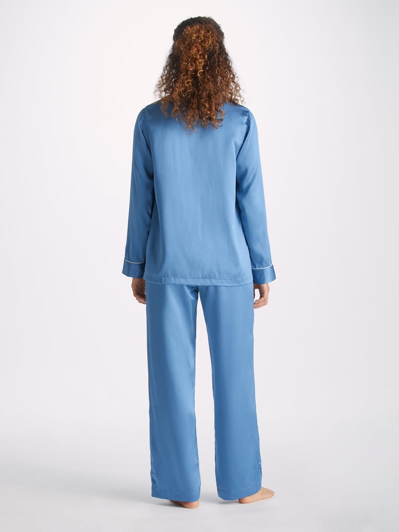 Women's Pajamas Bailey Silk Satin Soft Denim - 4