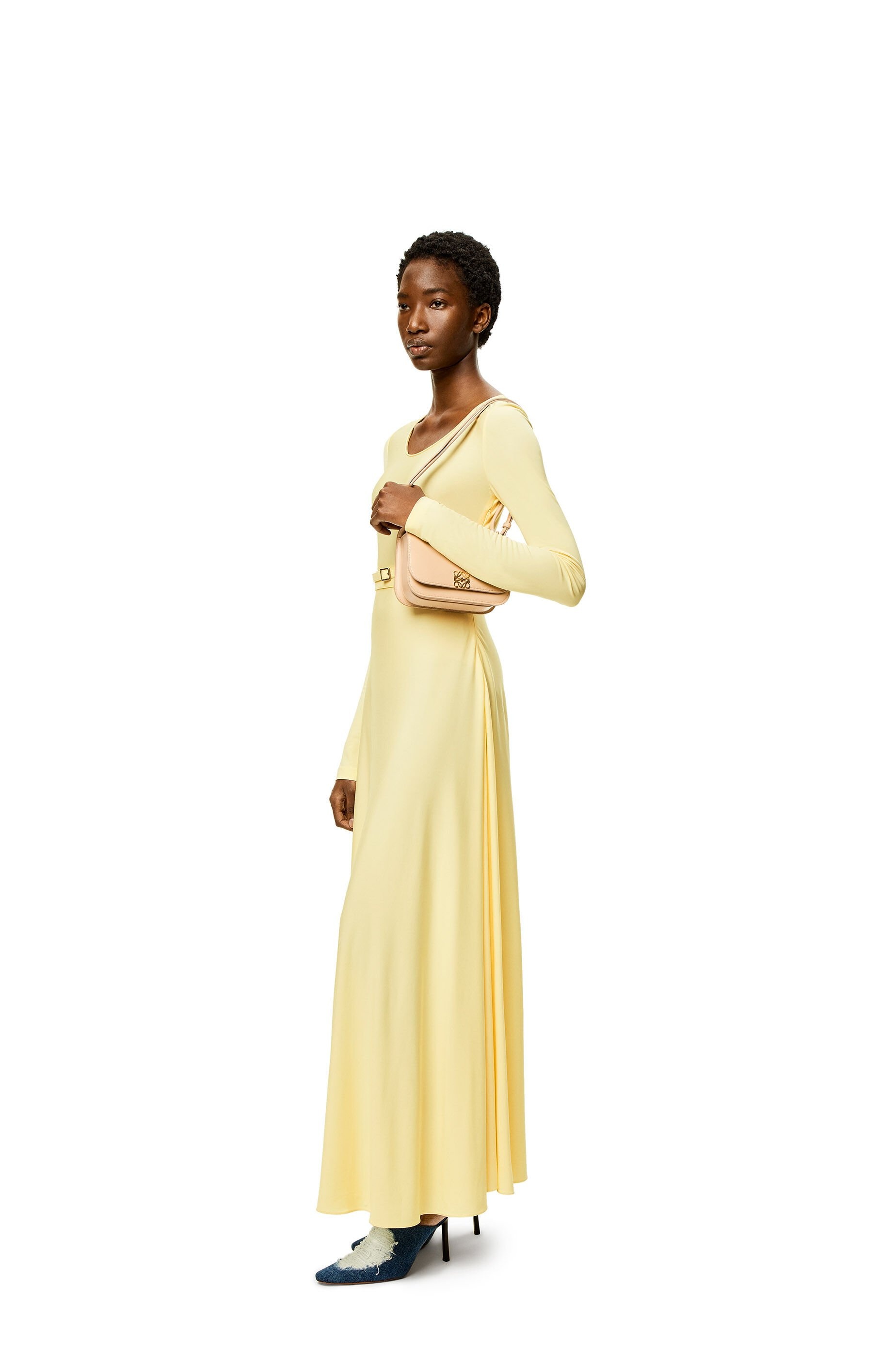 Belted midi dress in viscose - 2