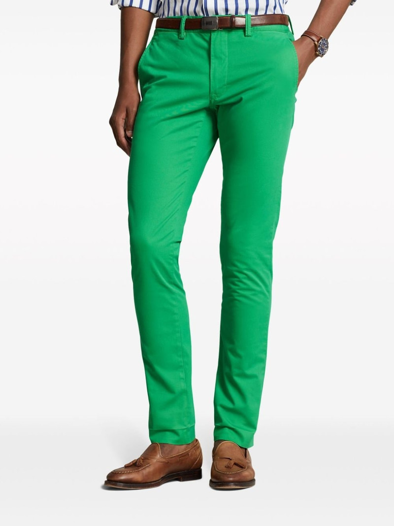 slim-cut cotton twill trousers 3