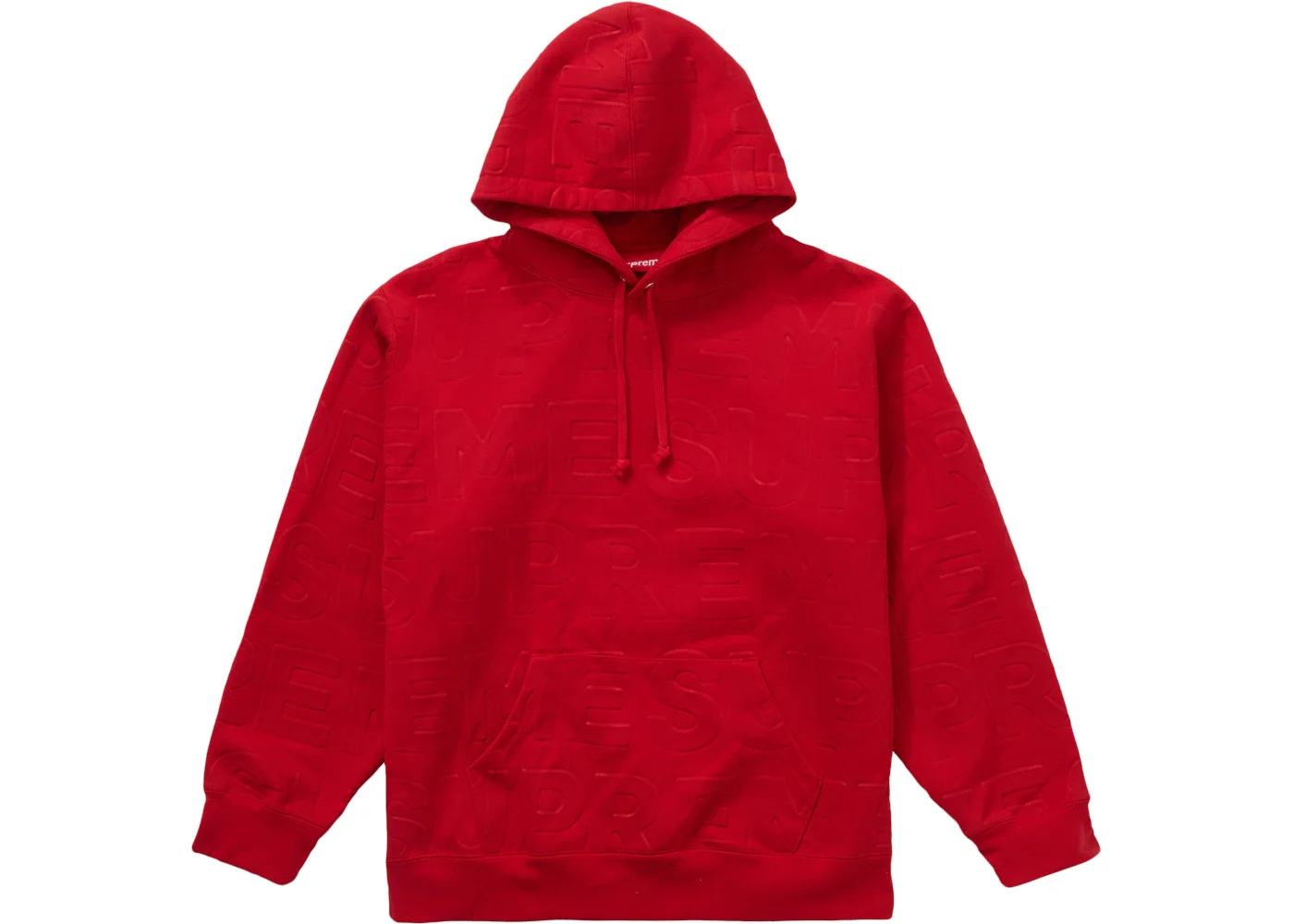 Supreme Supreme Embossed Logos Hooded Sweatshirt Red - 3f367b16 