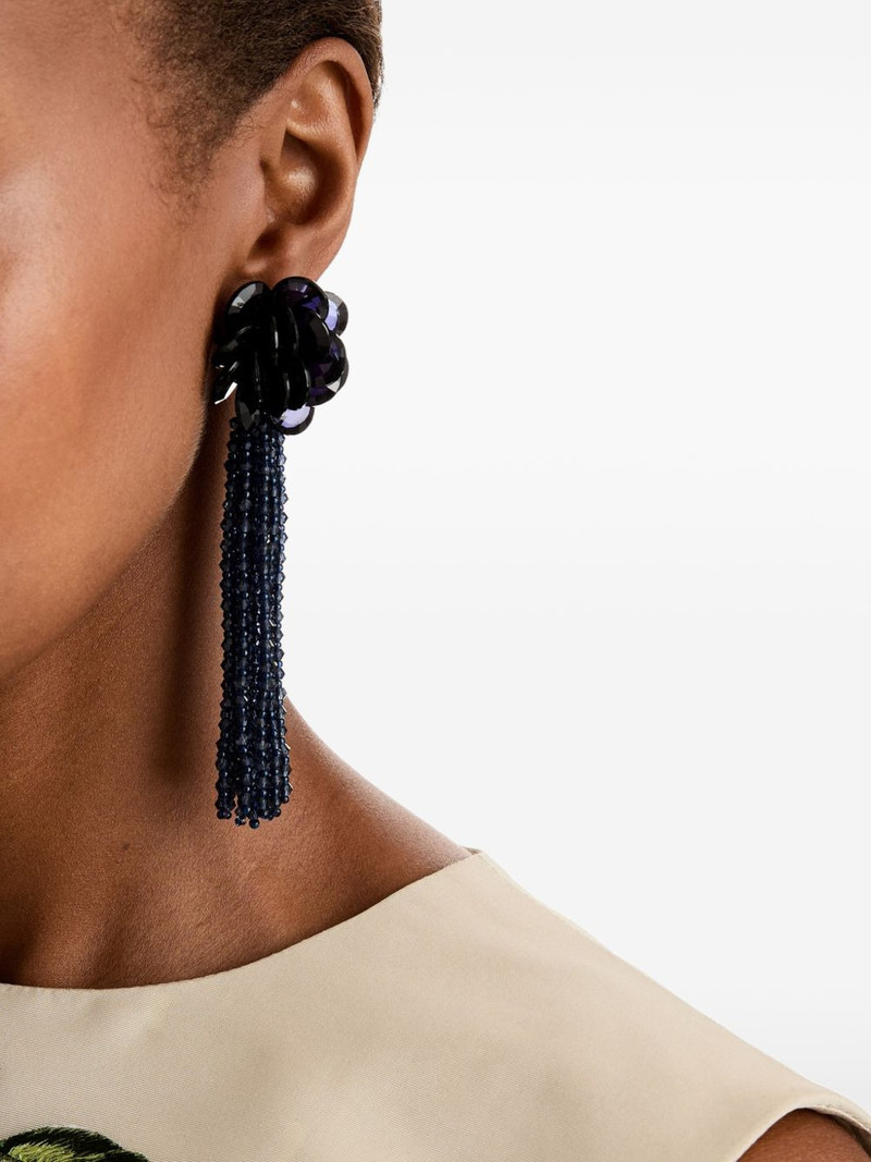 Oscar de la Renta flower tassel earrings outlook