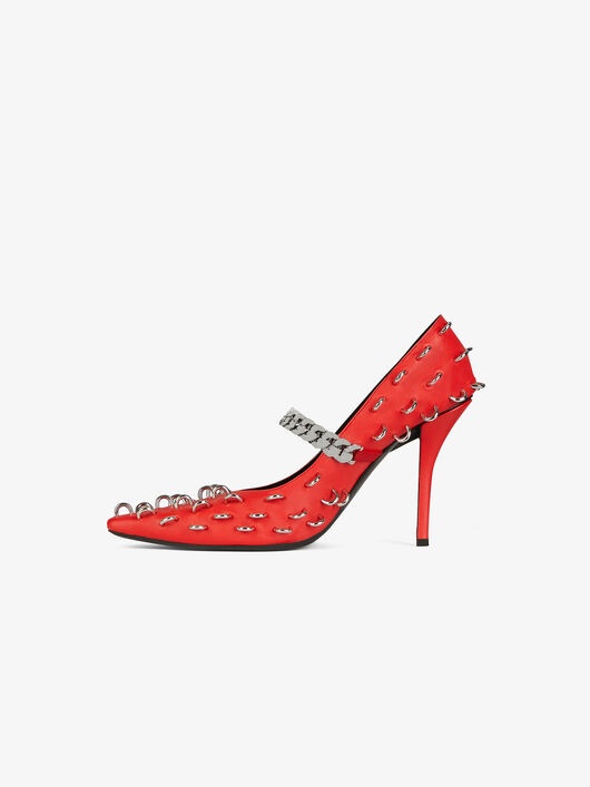 PUMPS IN LEATHER WITH METALLIC DETAILS - 4