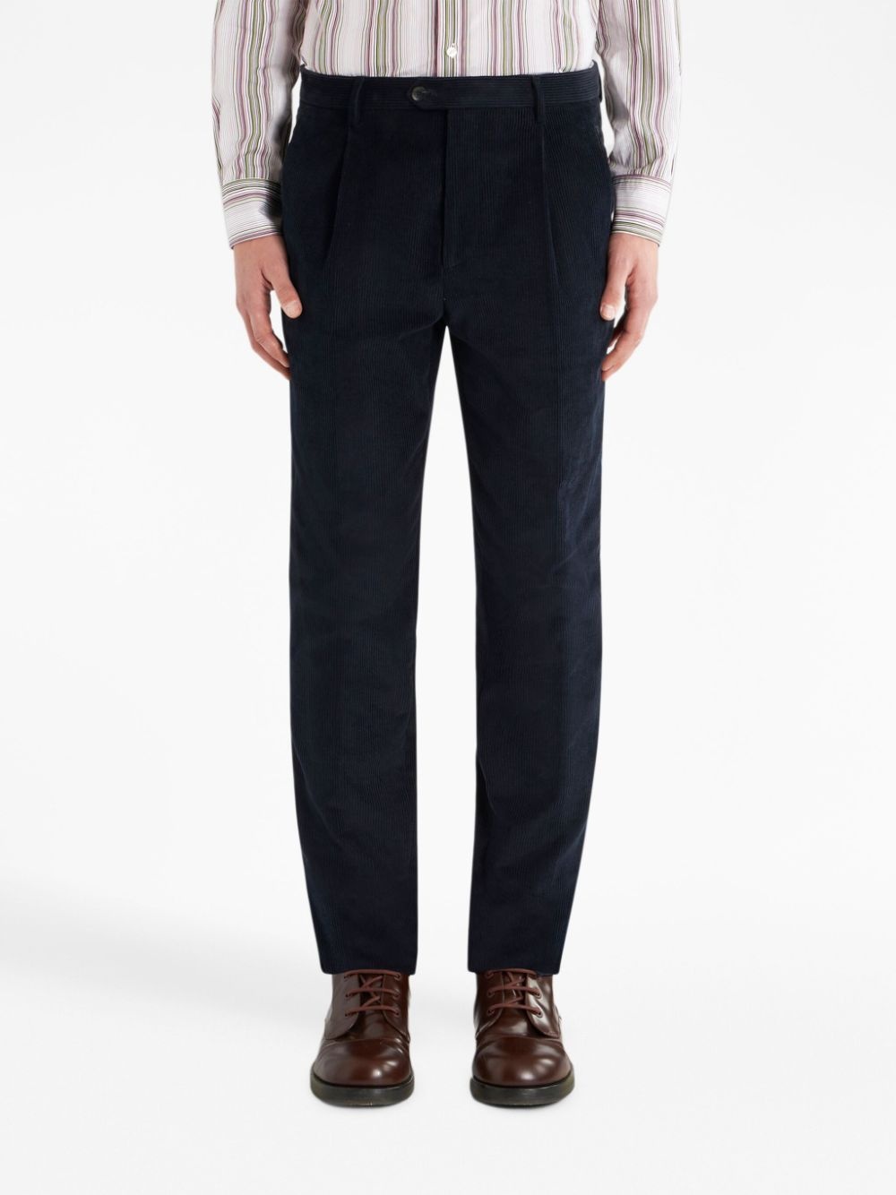 floral-stripe corduroy trousers - 3