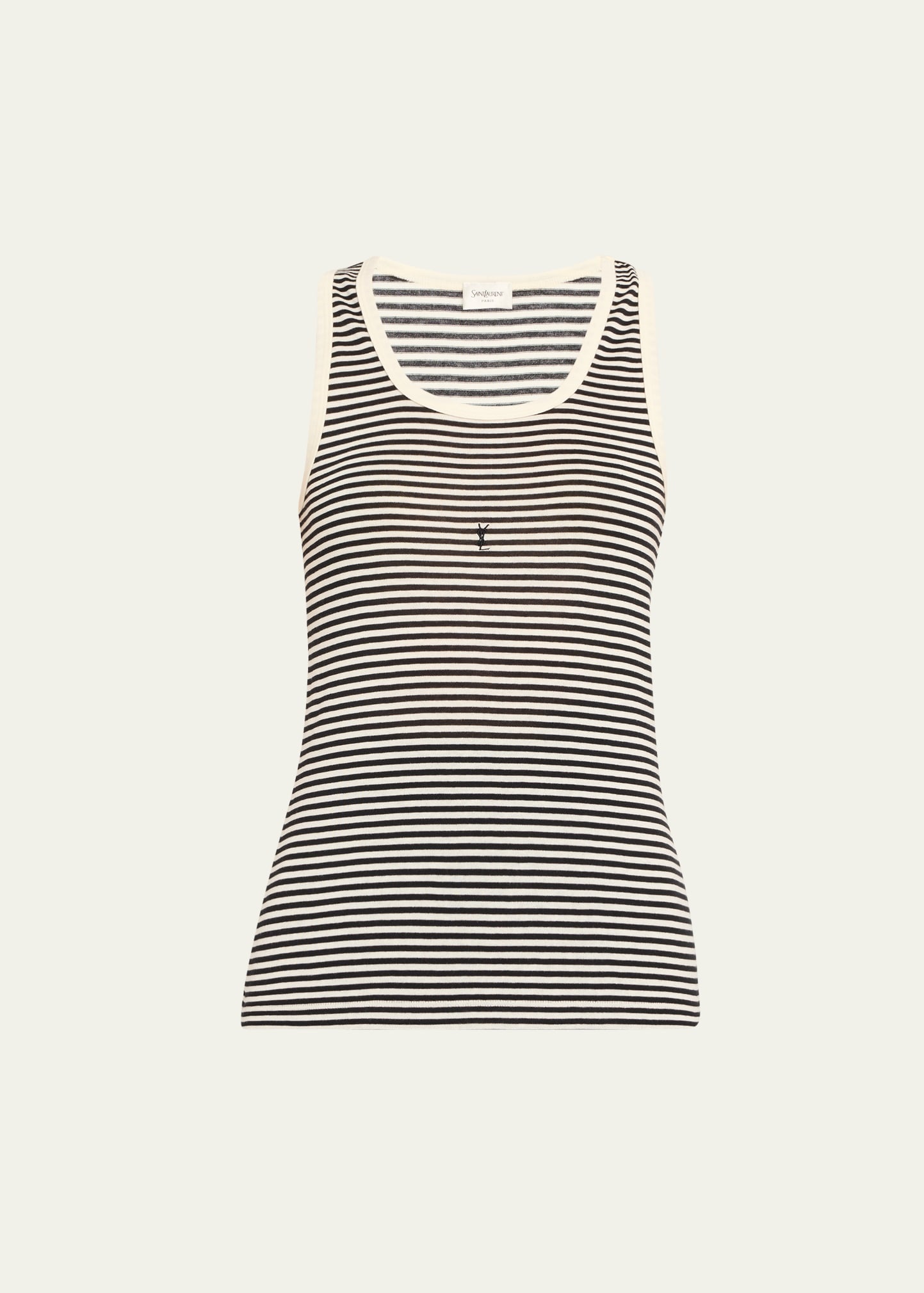 YSL Logo Striped Tank Top - 1