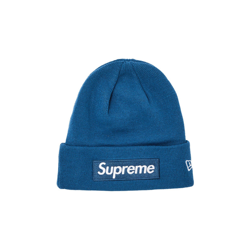 Supreme x New Era Box Logo Beanie 'Blue' - 1