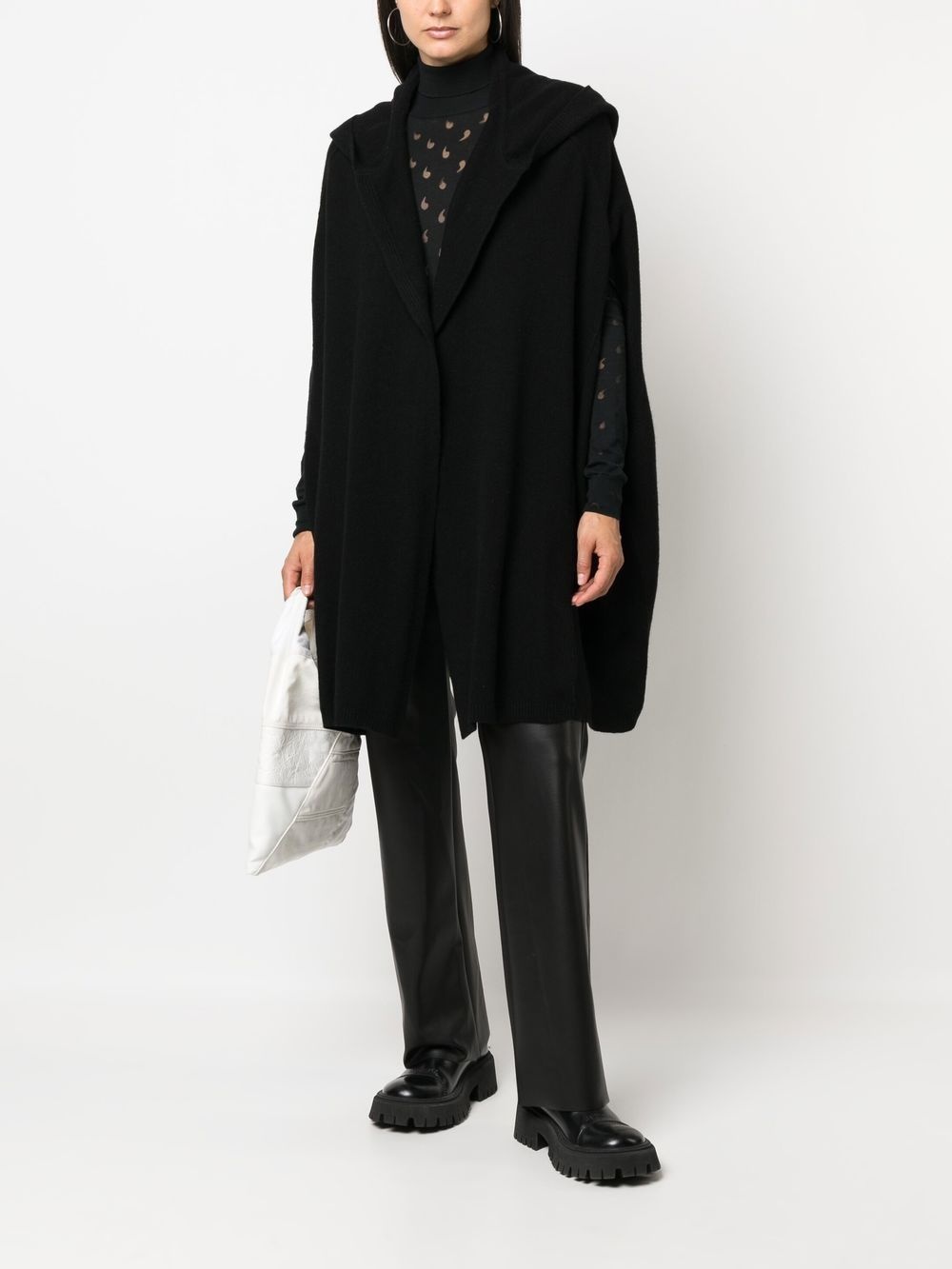 hooded knitted cardi-coat - 2