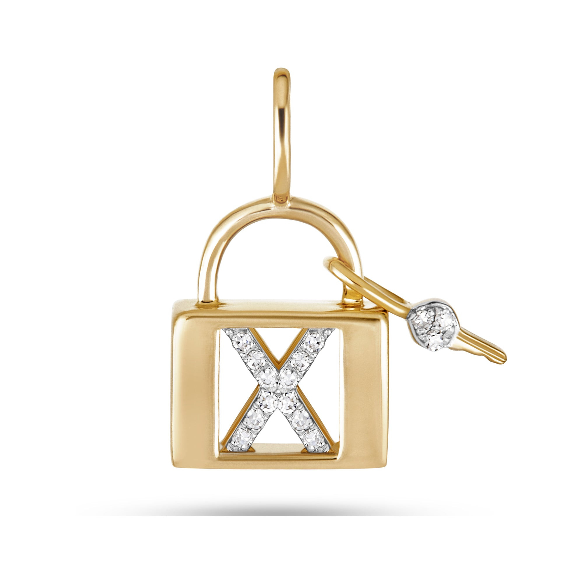 Love Lock Diamond Initial Charm - 28