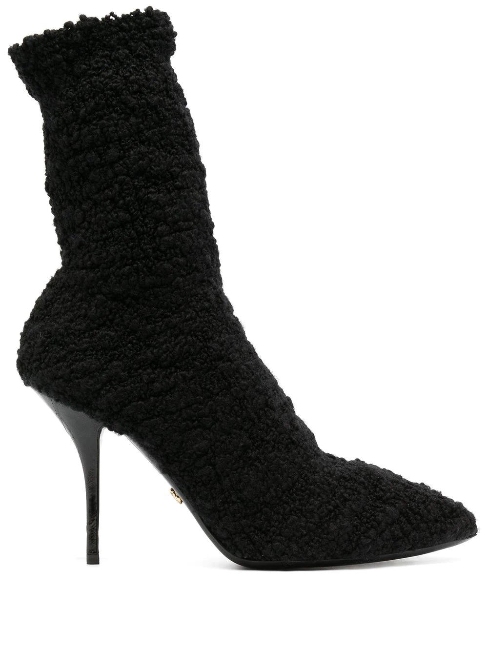 shearling stiletto heel boots - 1