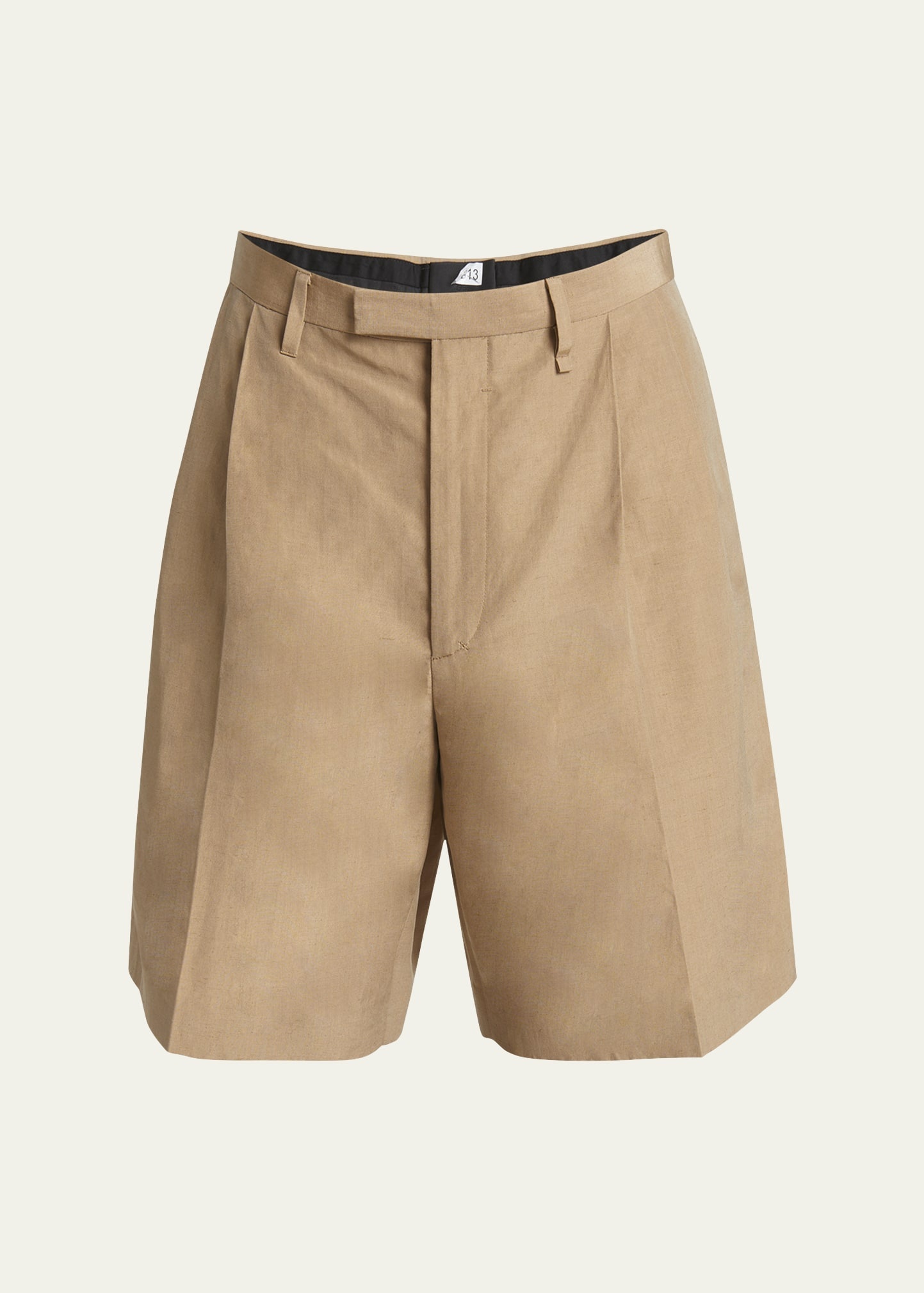 Men's Silk Linen Pleated Shorts - 1