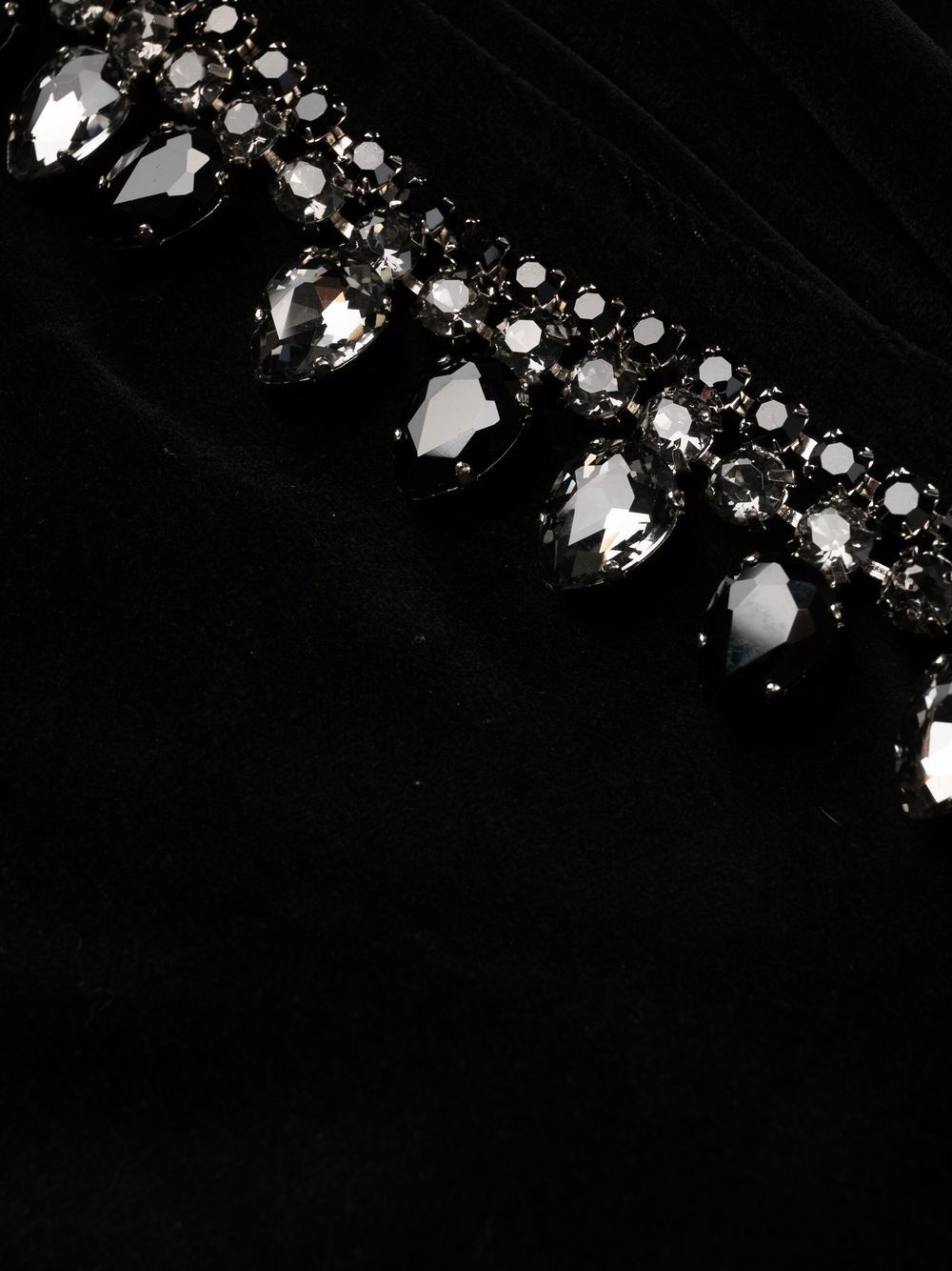 crystal cable detail velvet track pants - 7