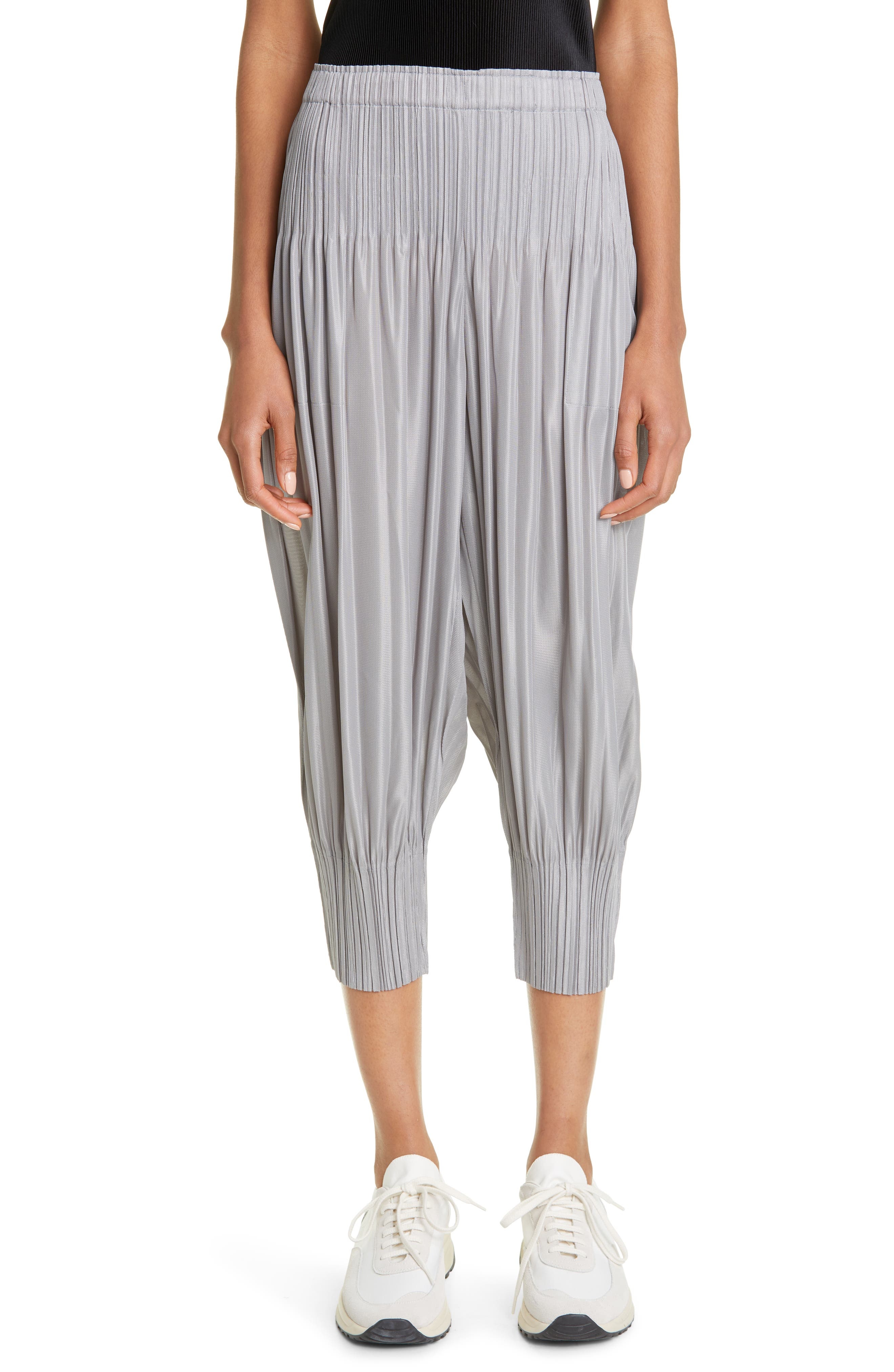 Pleats Please Issey Miyake Fluffy Basics Pants in Cool Grey at Nordstrom - 1