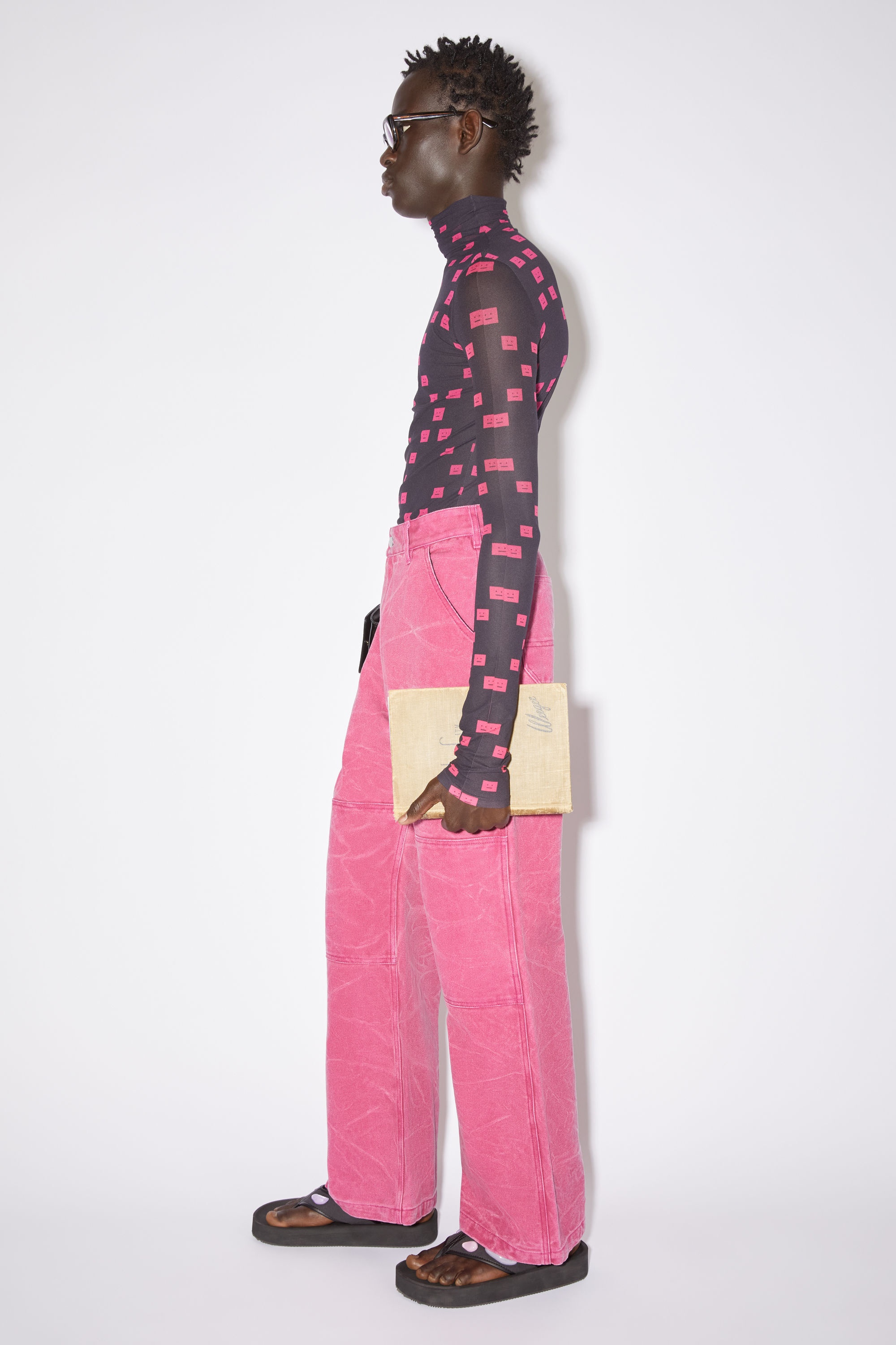 Cotton canvas trousers - Fuchsia pink - 4