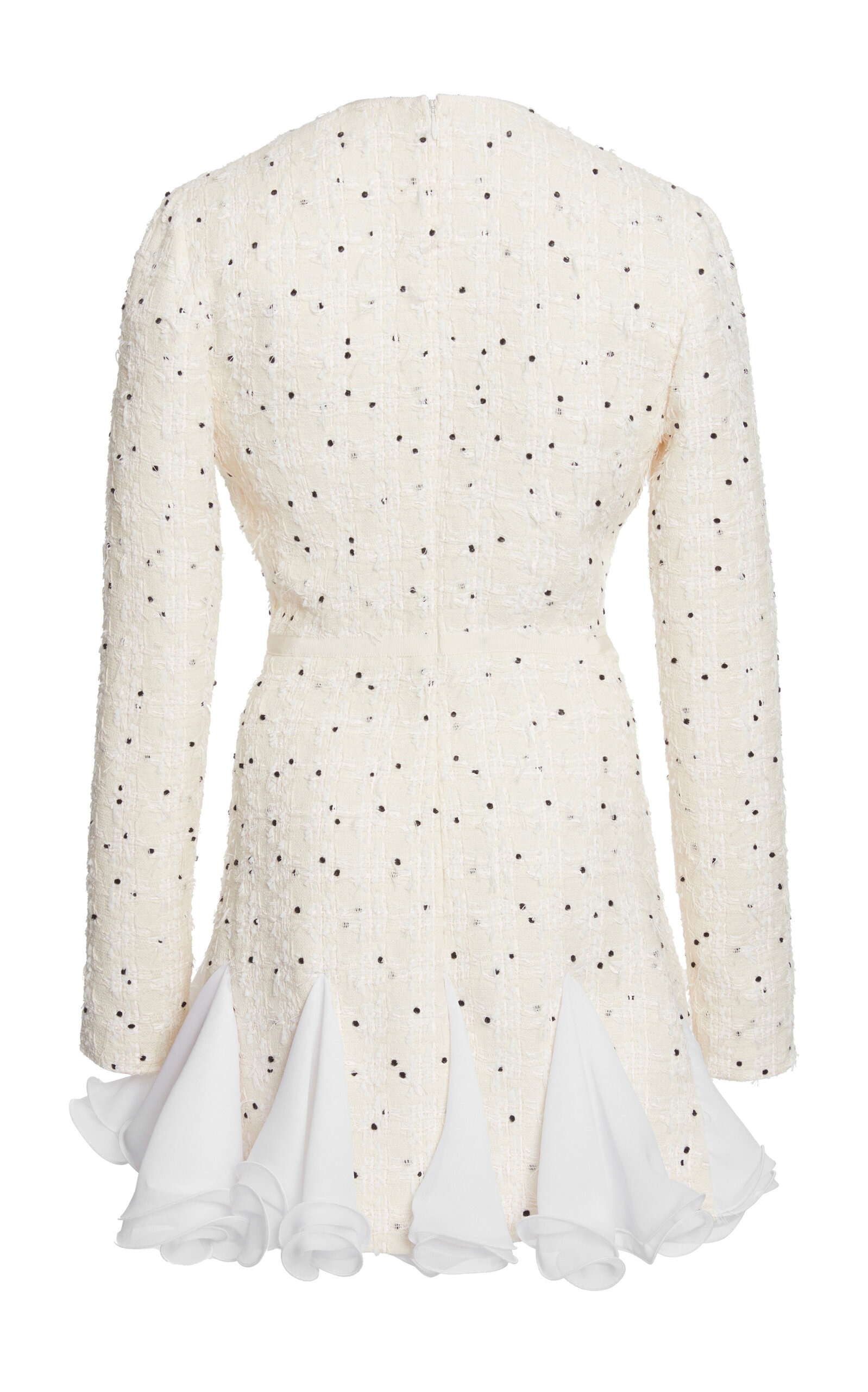 Polka-Dot Boucle Mini Dress ivory - 3