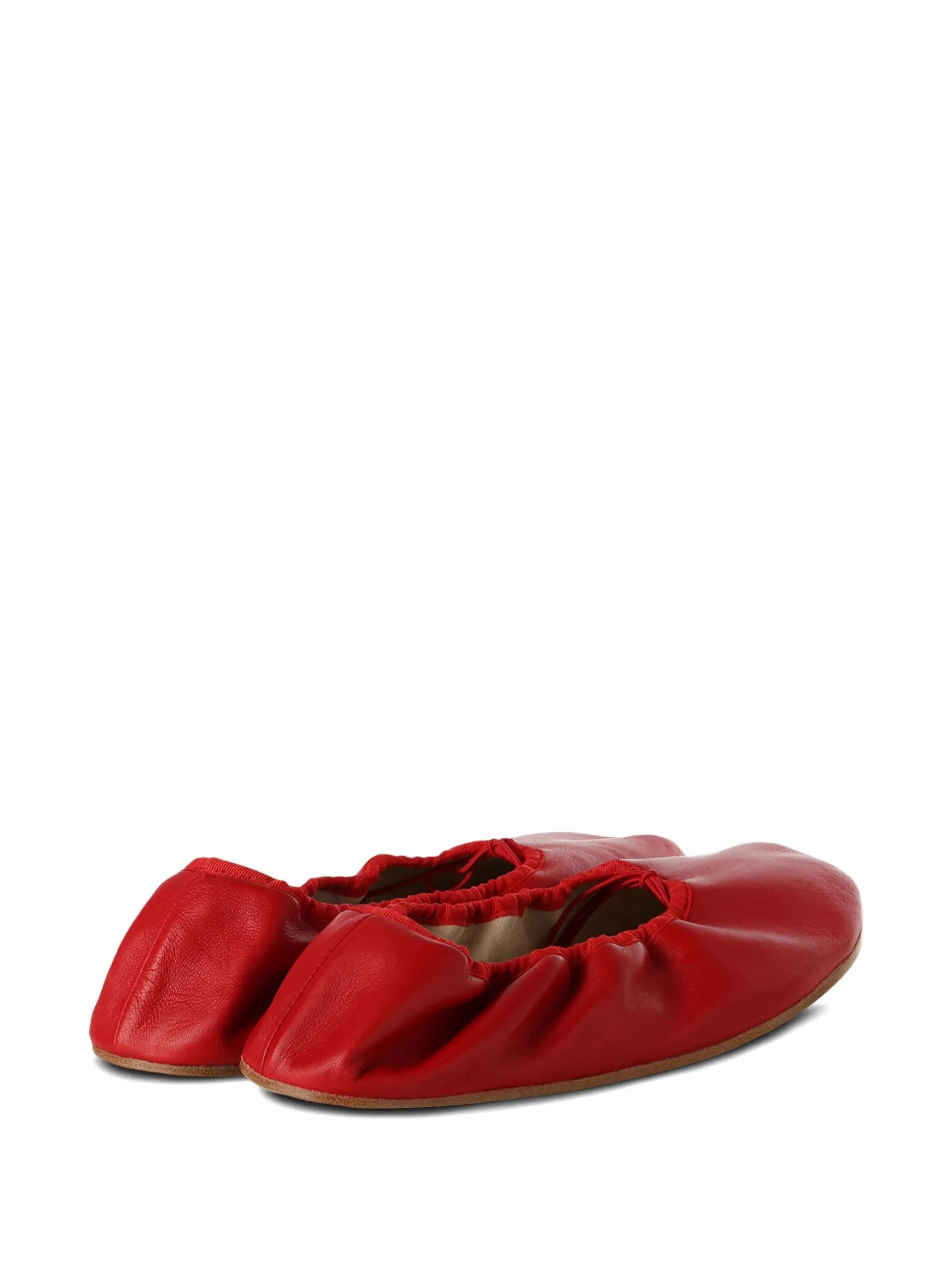 sheepskin ruffled ballet flats - 3