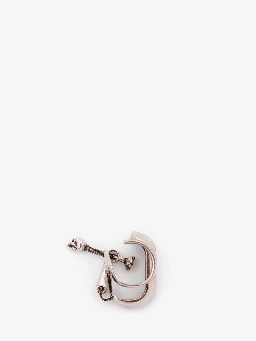 Punk Ear Cuff in Antique Silver - 2