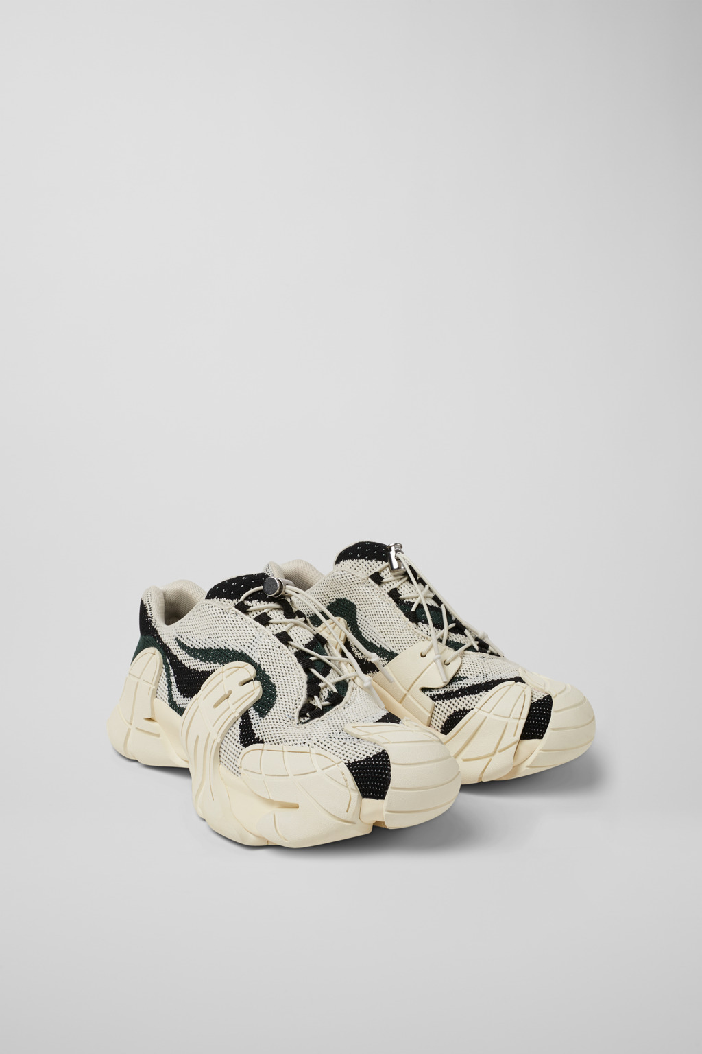 White-green textile sneakers - 2