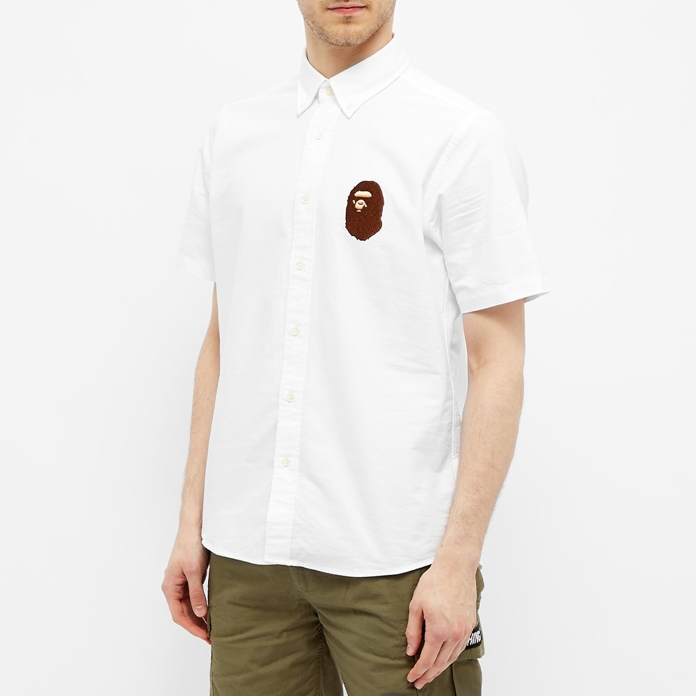 A Bathing Ape Short Sleeve Large Ape Head Oxford Shirt - 5